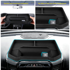 WVNWVN raised-edge dash organizer defines zones for essentials.