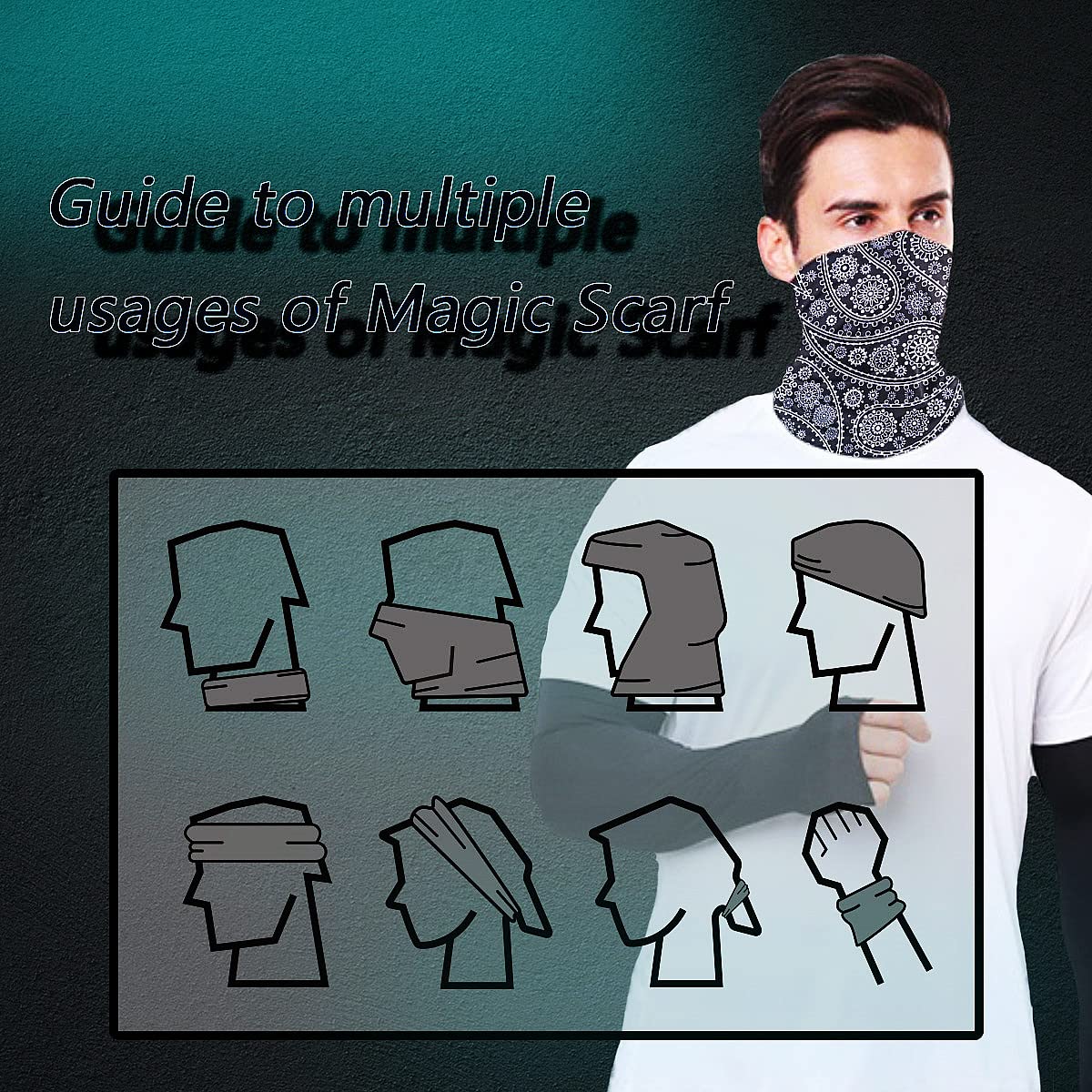 WXDRVT neck gaiter skull pattern bold protection on outings.