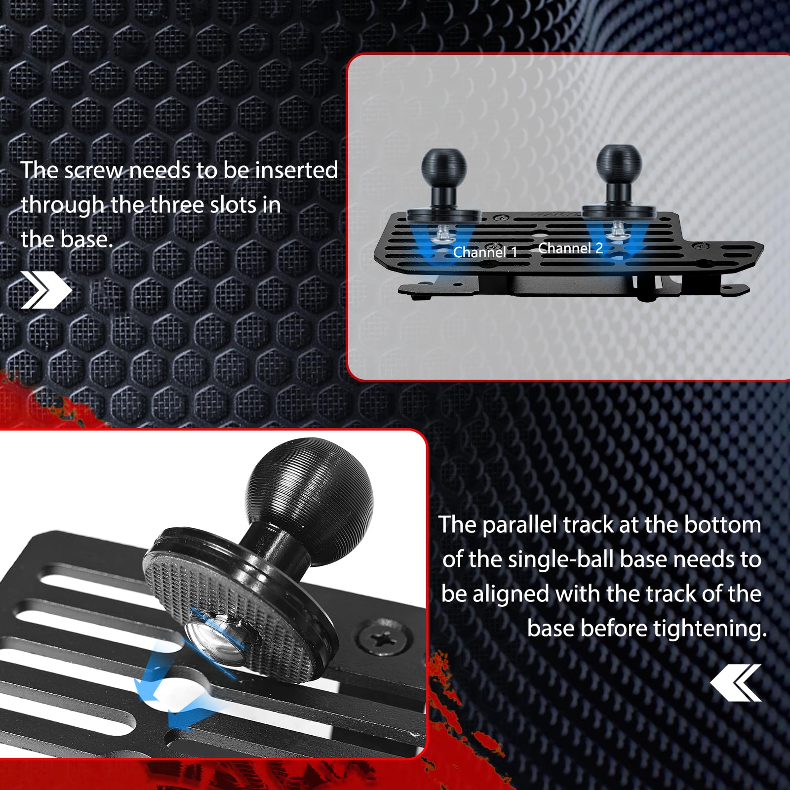 WXRYLYN aluminum ball base enables flexible positioning and quick adjustment.