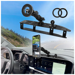 WXRYLYN metal dash platform mount for Silverado/Sierra ensures phone stability on the dash.
