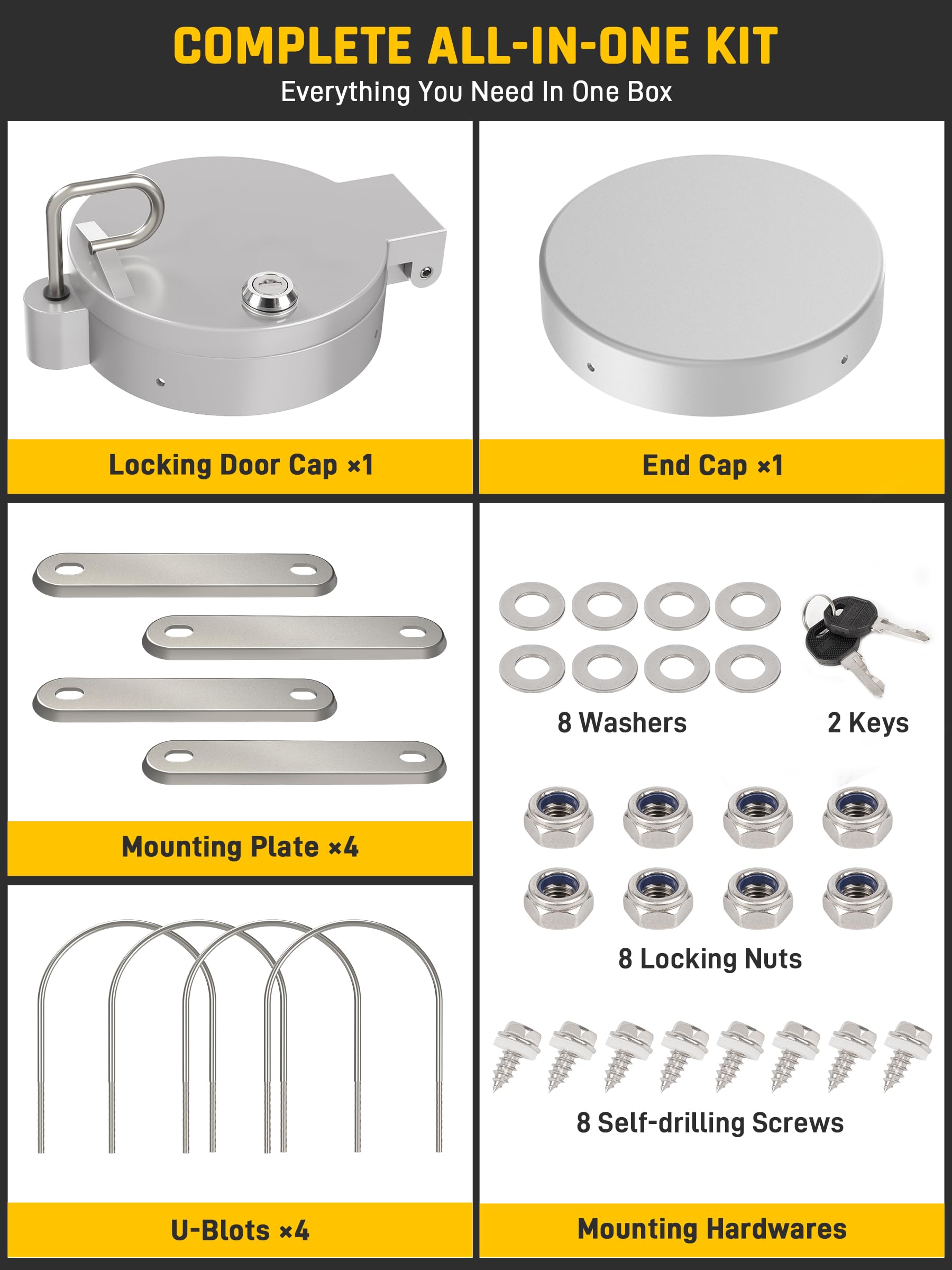 Easy length adjustment with drill-free installation from Wyckoff kit