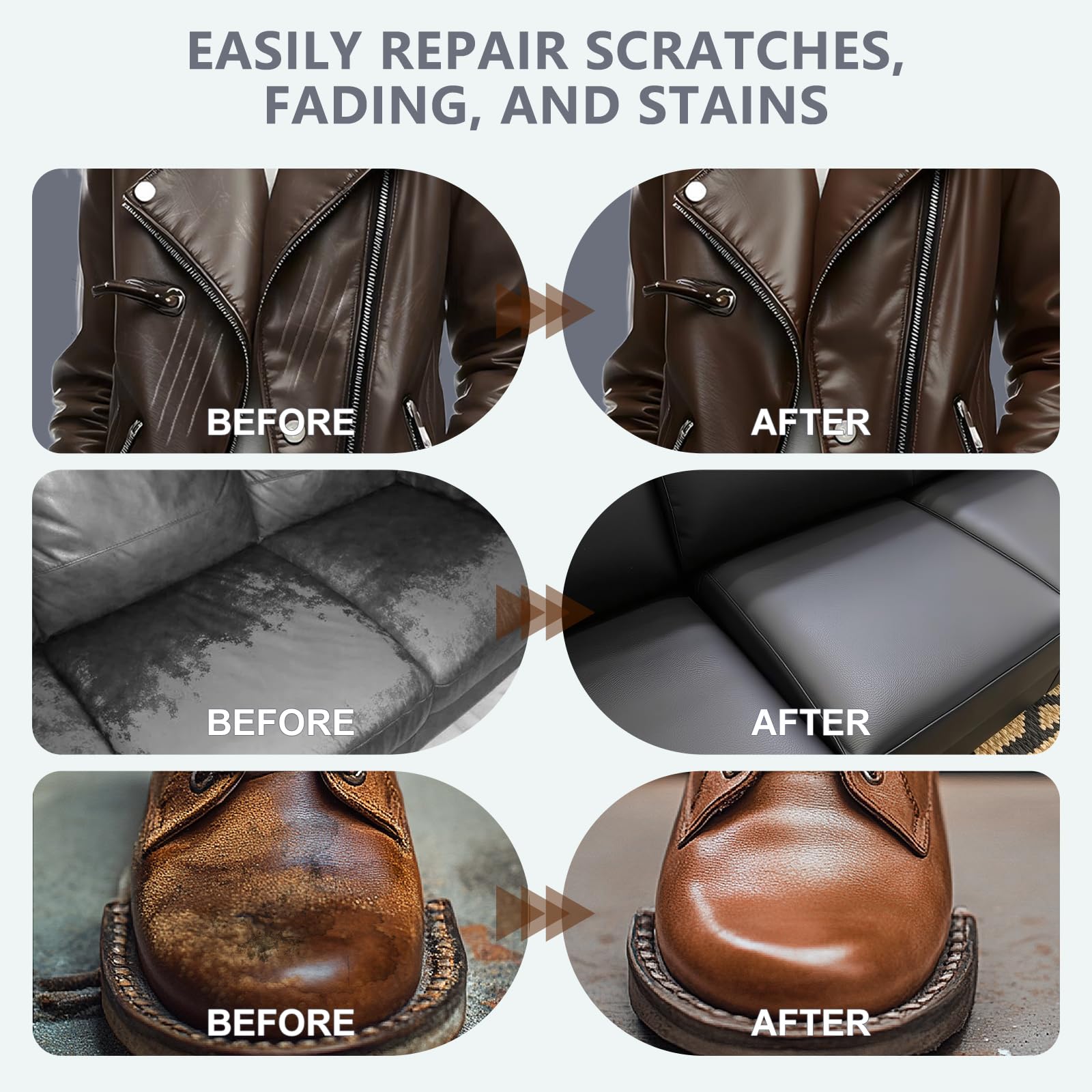 WYCOON beige leather recoloring on furniture swatch restores vibrancy.