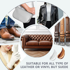 WYCOON leather recoloring paste application; smooths scratches and restores uniform shade.