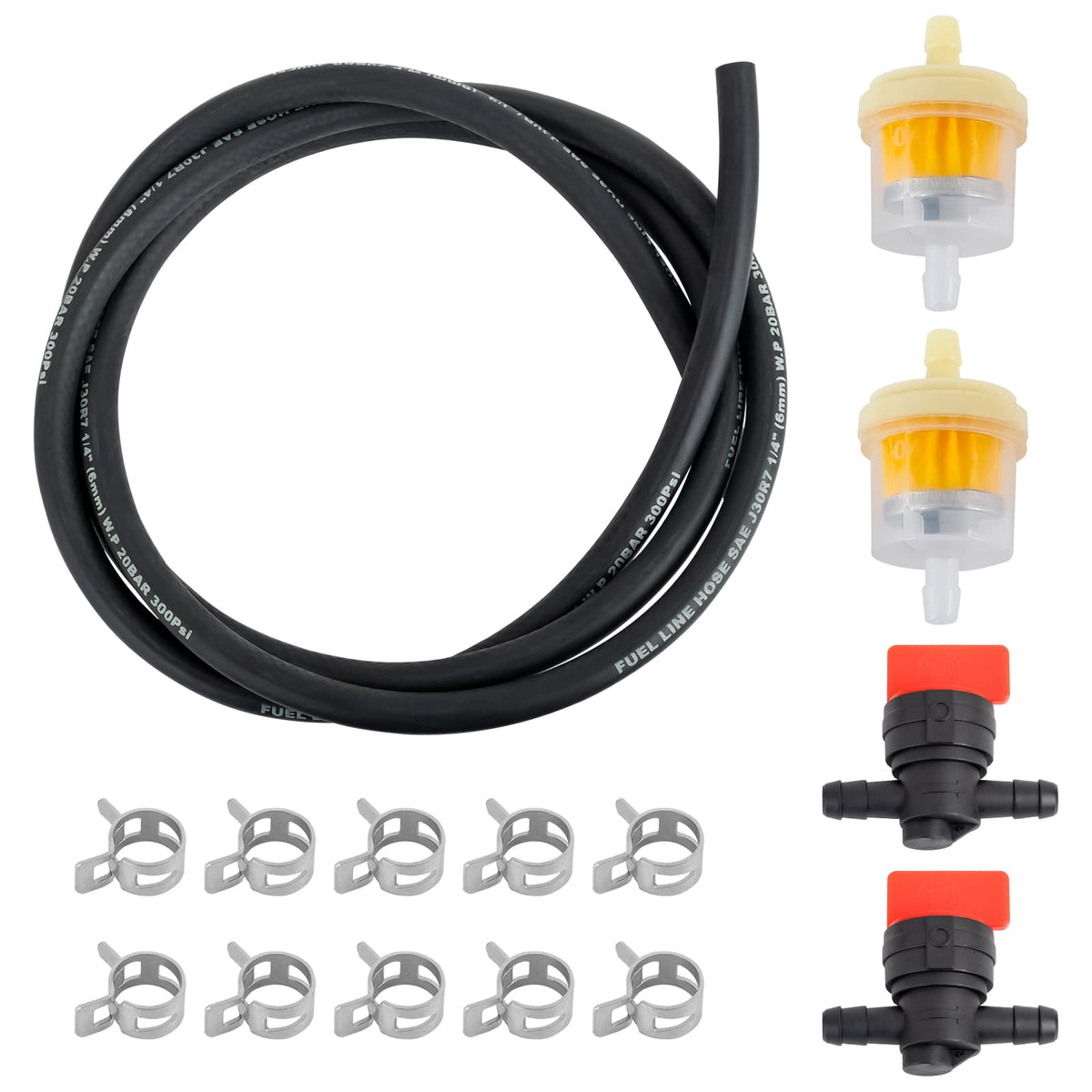 Wyevee 1/4 in fuel line 2m flexible hose for lawn mowers and small engines