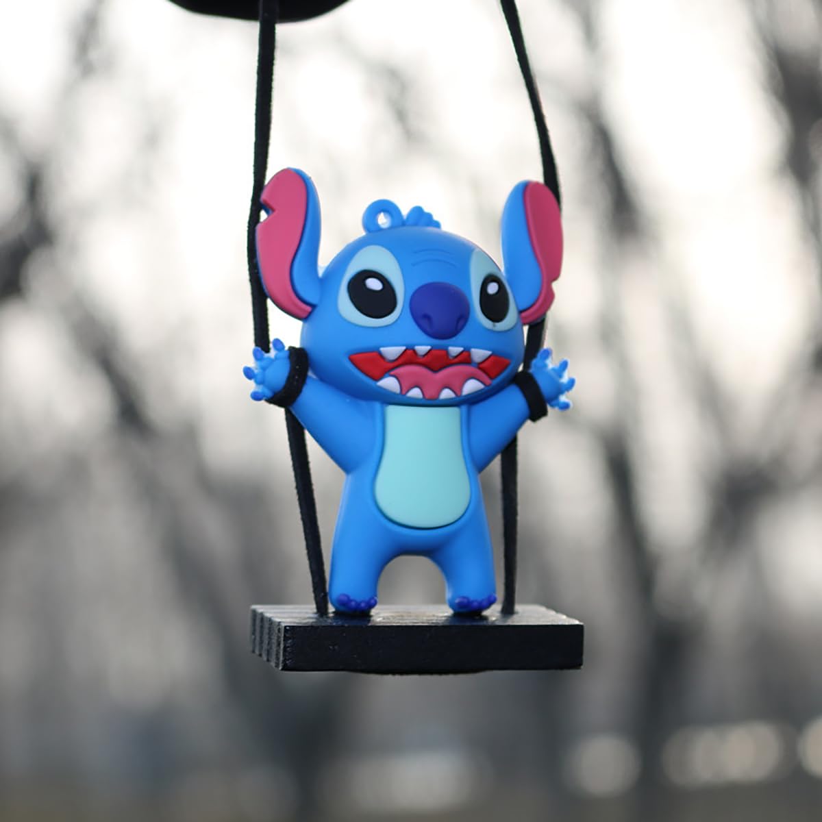 WYJS anime-style car decor pendant blue easy to install with adjustable rope.