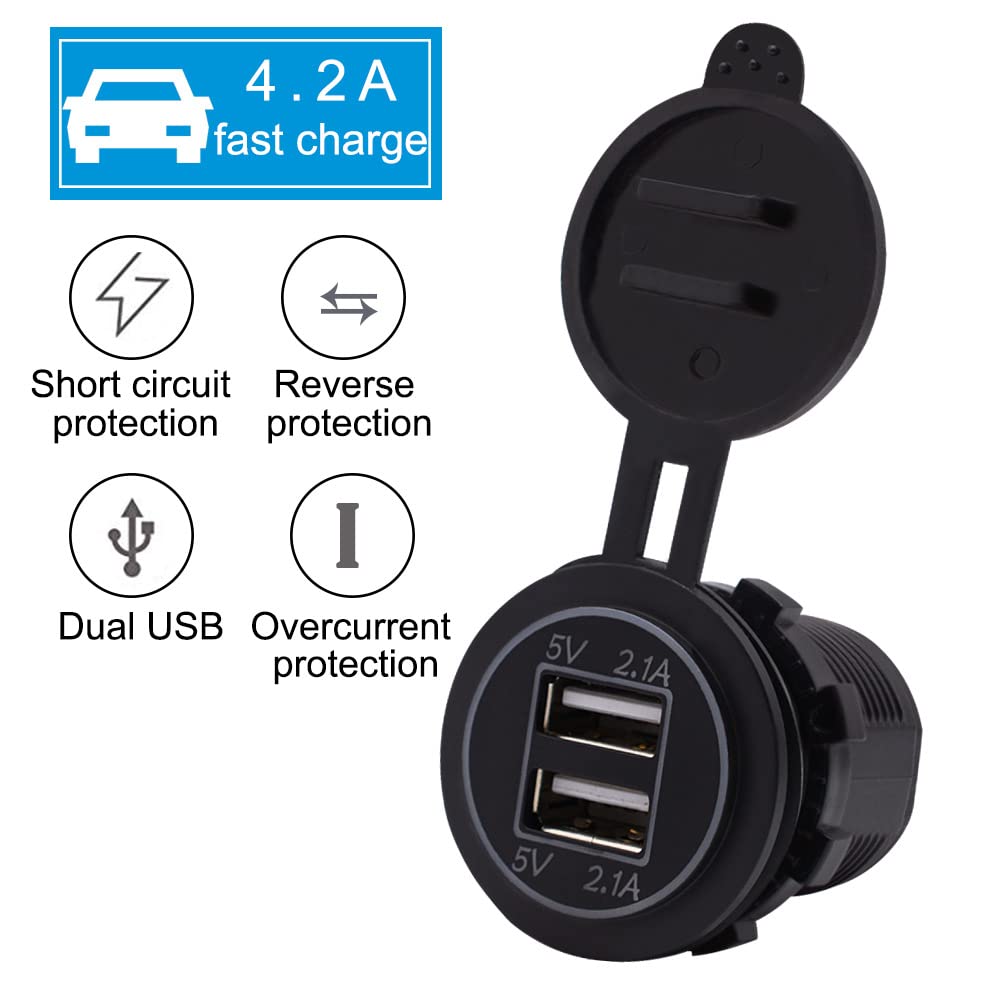 WYMECT waterproof 12V USB socket on boats and marine vehicles.