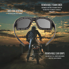 WYND Blocker extreme sports wrap sunglasses in black for all-weather performance.