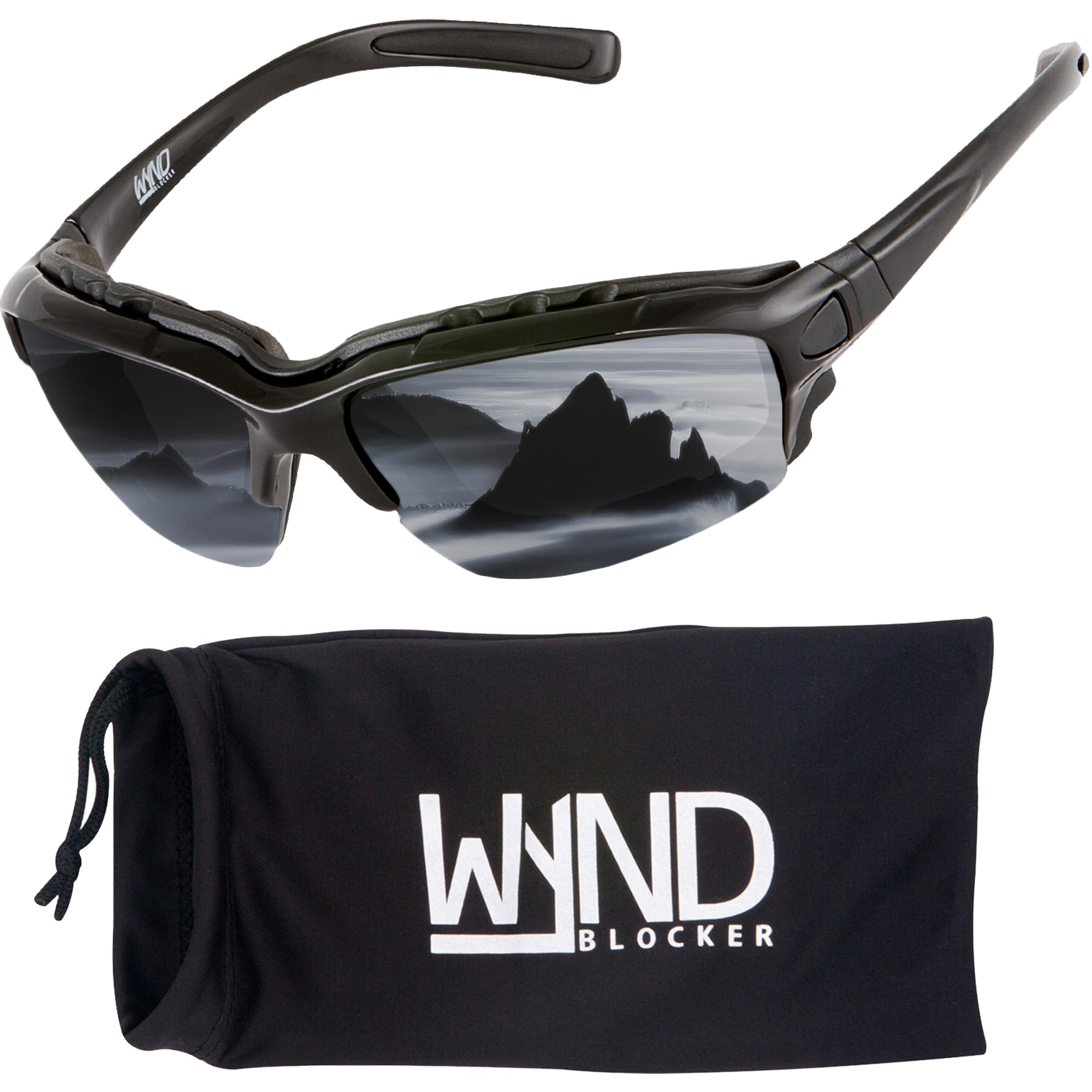 WYND Blocker motorcycle riding glasses with silver mirror lenses for enhanced visibility