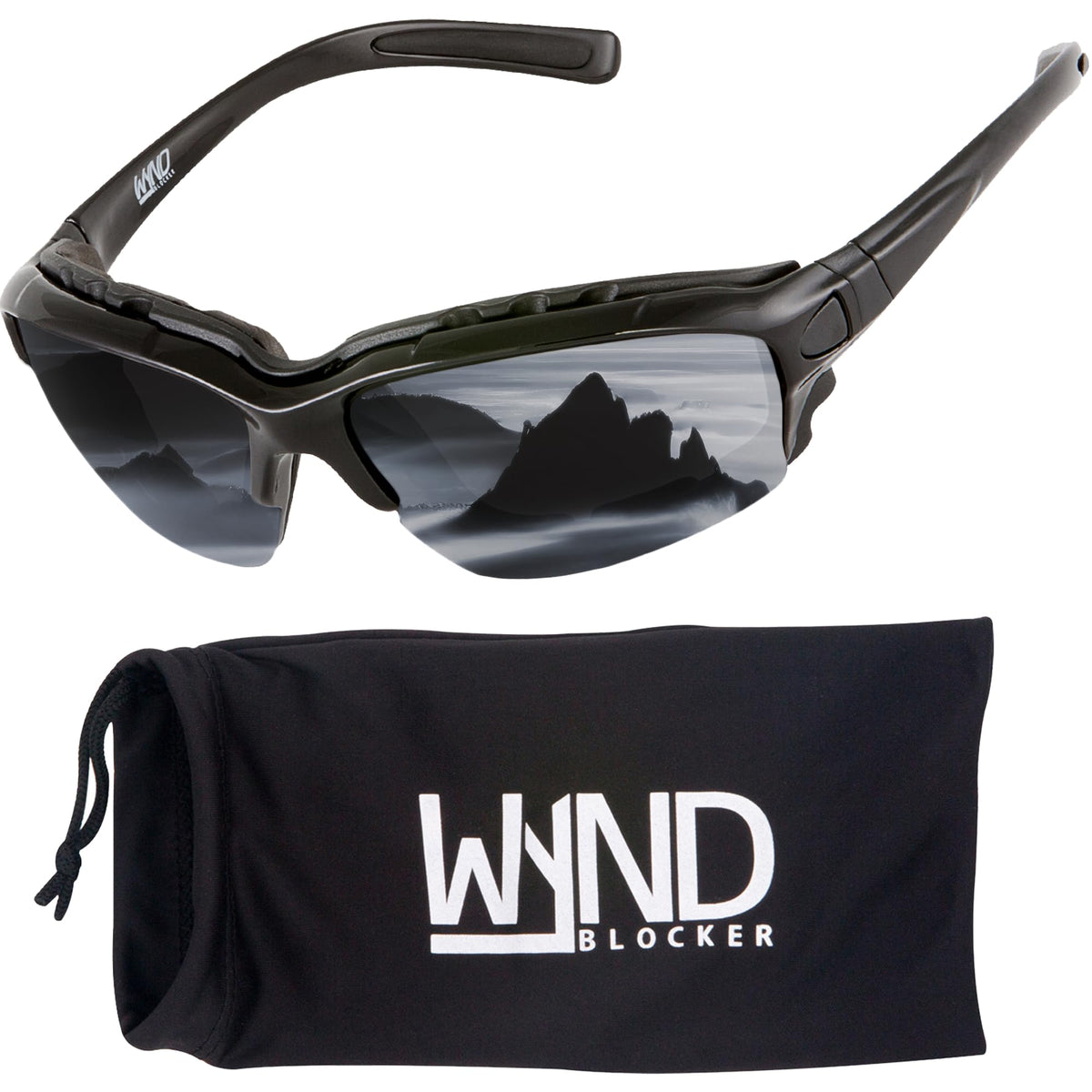 WYND Blocker motorcycle riding glasses with silver mirror lenses for enhanced visibility