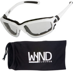WYND Blocker motorcycle riding glasses front view with UV400 lenses for sun protection