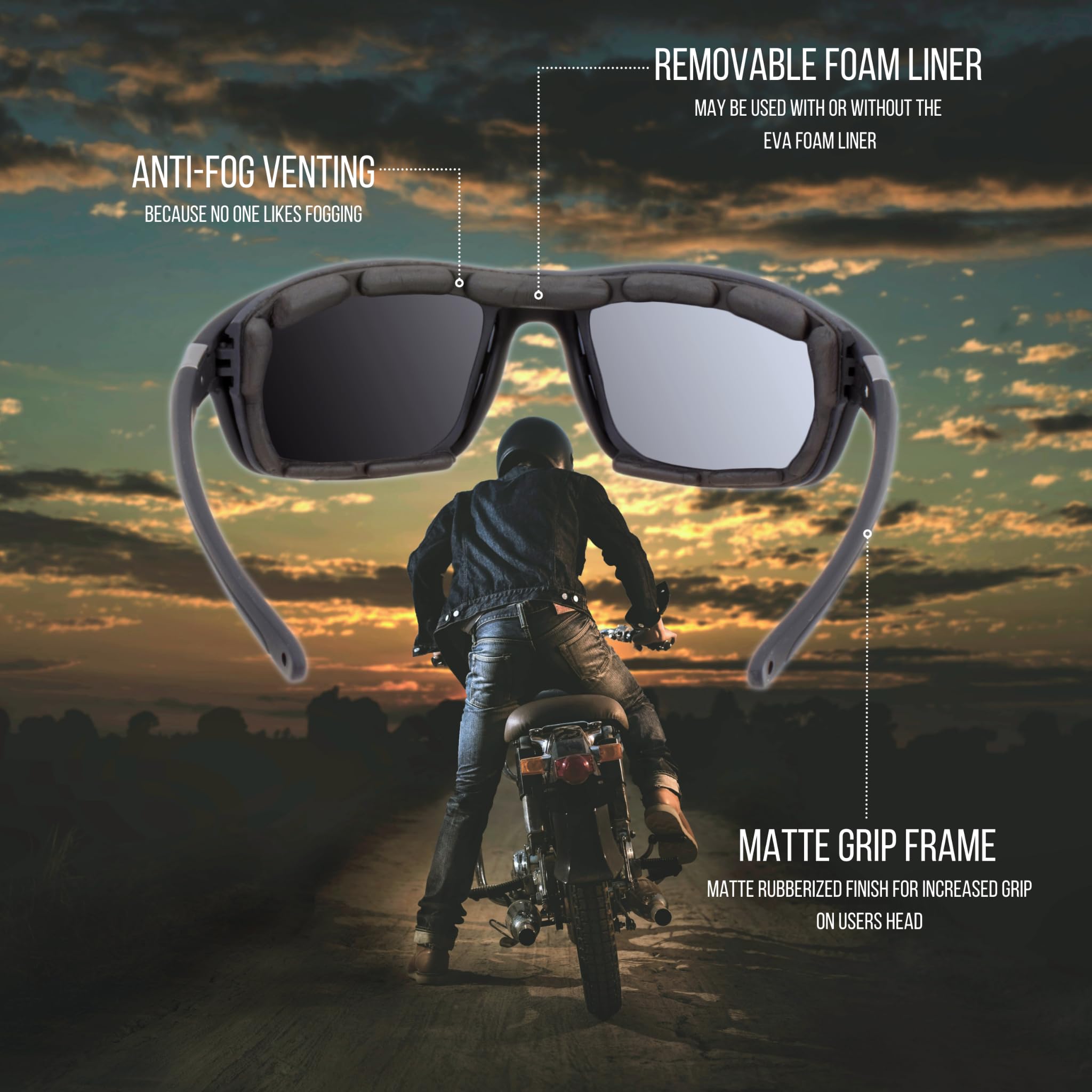 Stylized metal accents on WYND Blocker Murph 335 matte frame