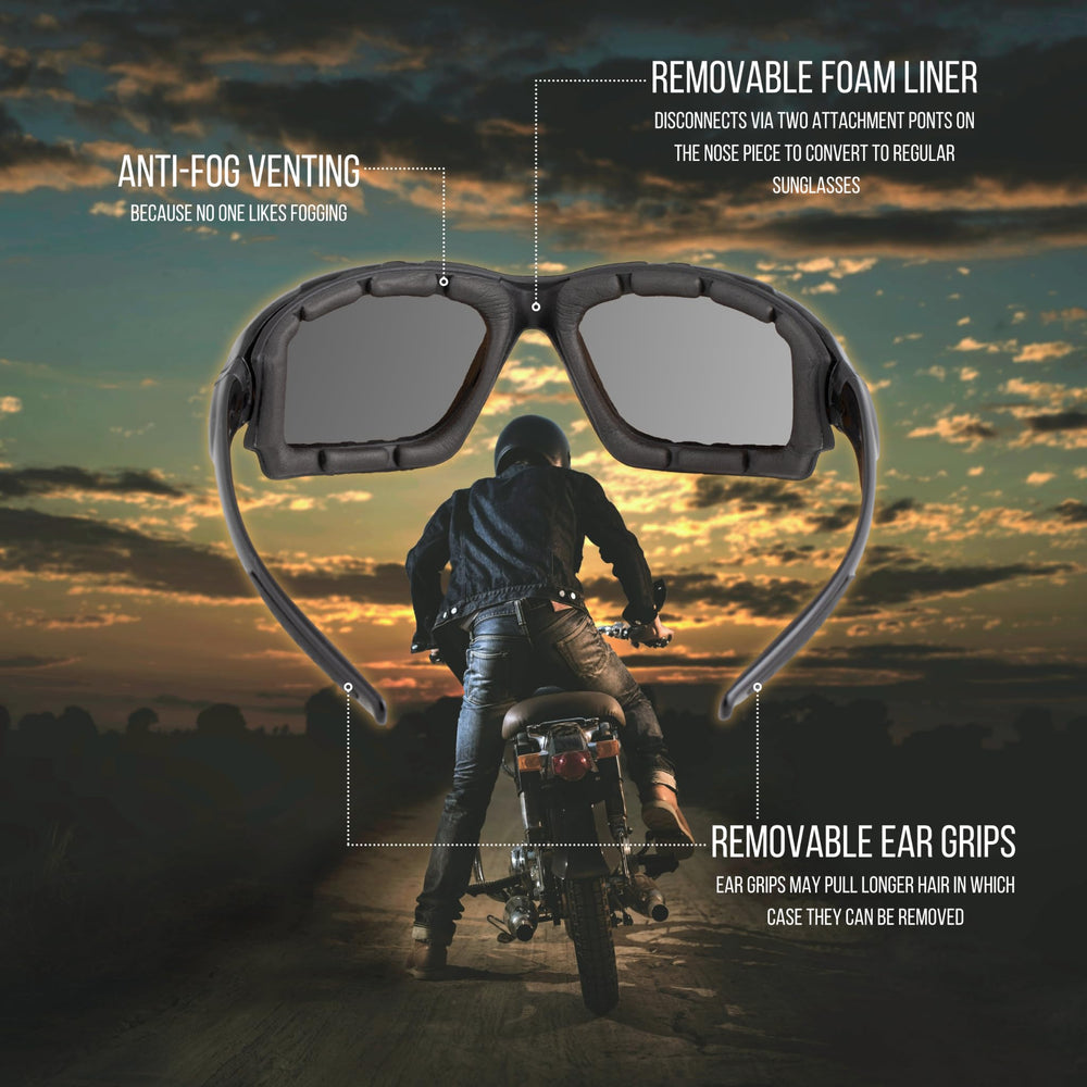 WYND Blocker removable wind liner attached to glasses for wind protection