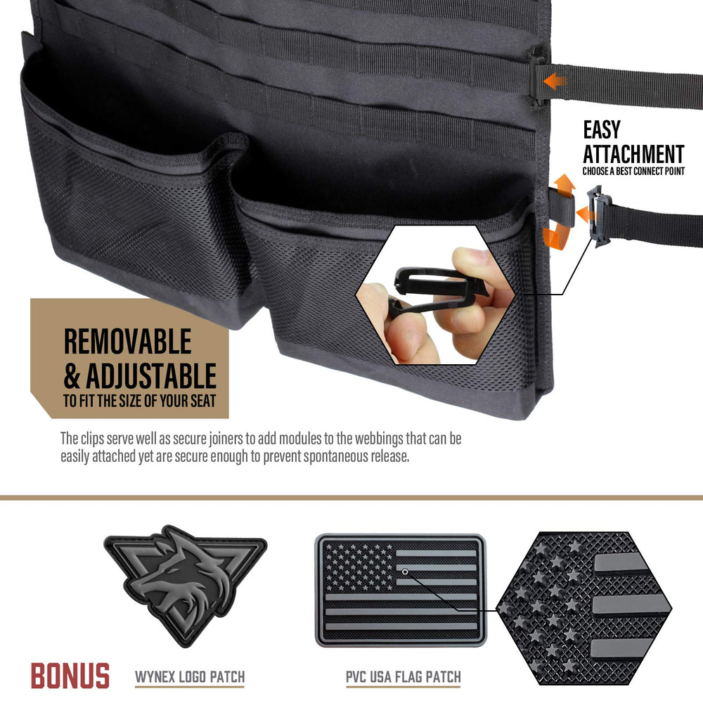 WYNEX large bottom pockets store bottles and tools within easy reach