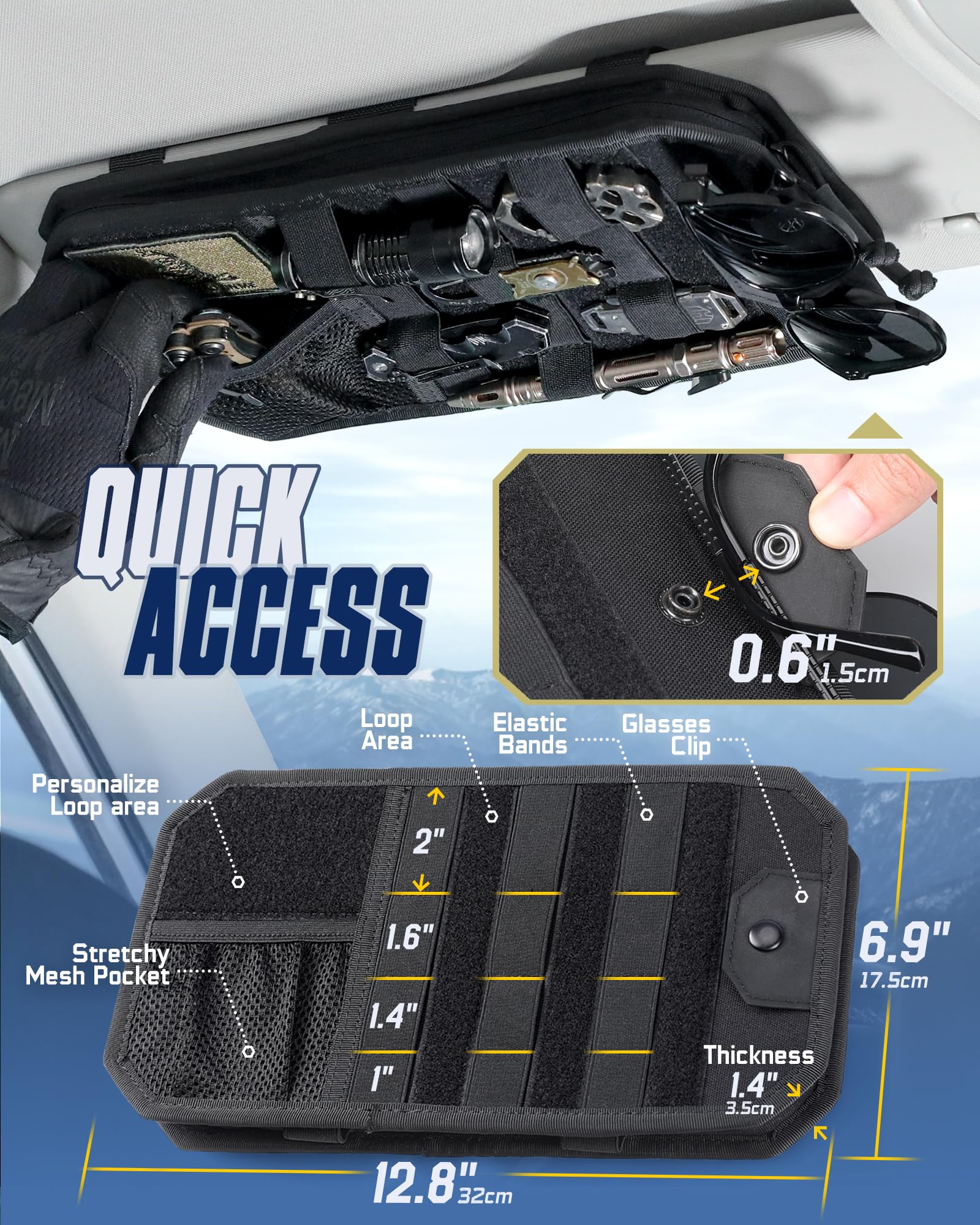 WYNEX visor organizer zip pouch stores documents neatly during trips