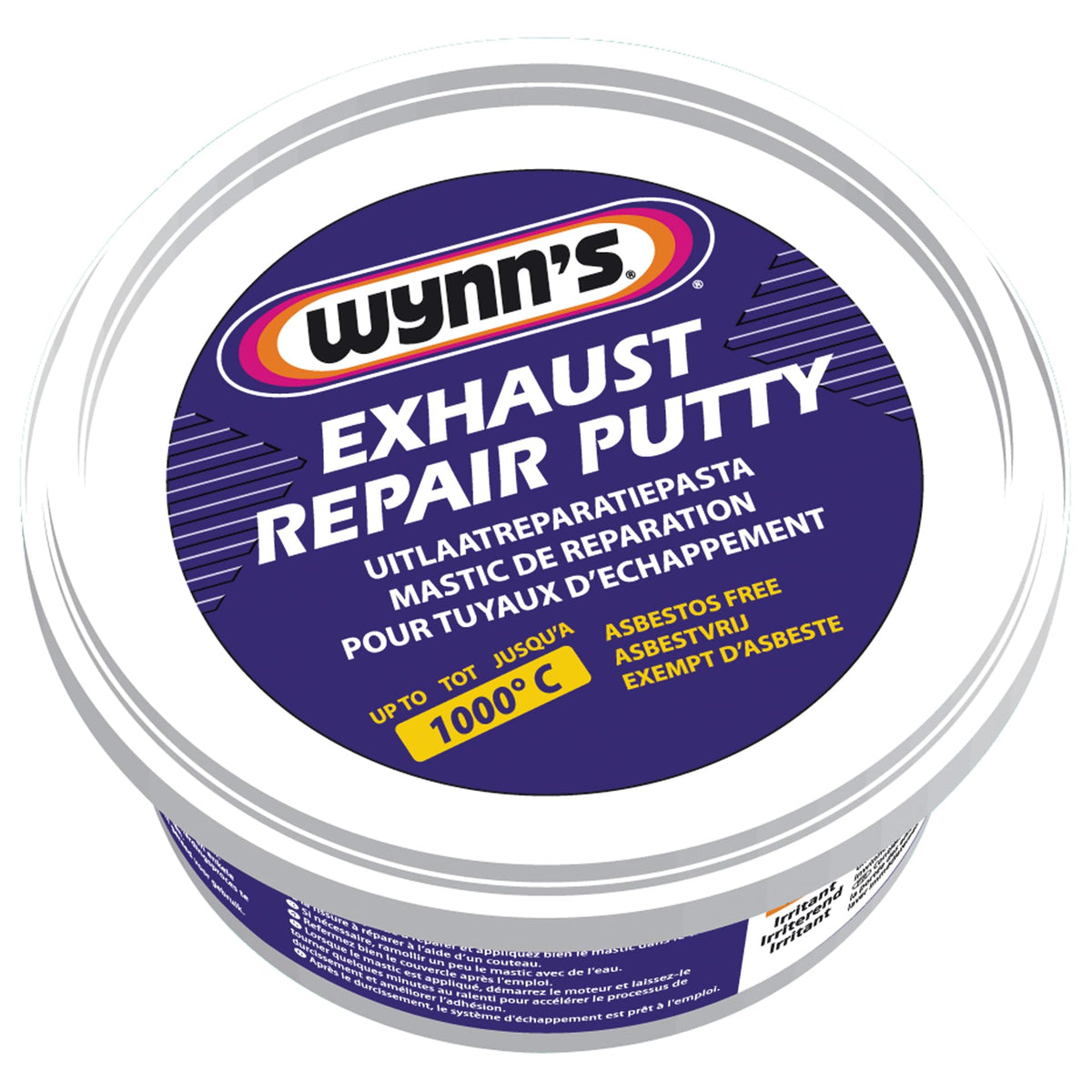 Wynn's Exhaust Repair Putty seals a gray repair to prevent leaks and resist water damage.