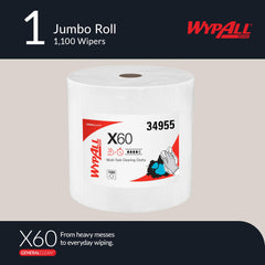 WypAll General Clean X60 perforated sheets for easy tearing during fast cleanups.