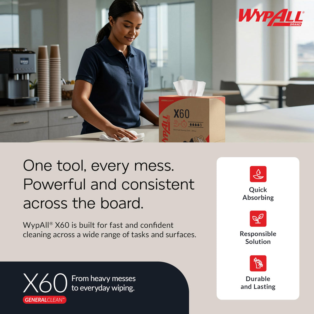 WypAll General Clean X60 handles thinners and solvents with care.