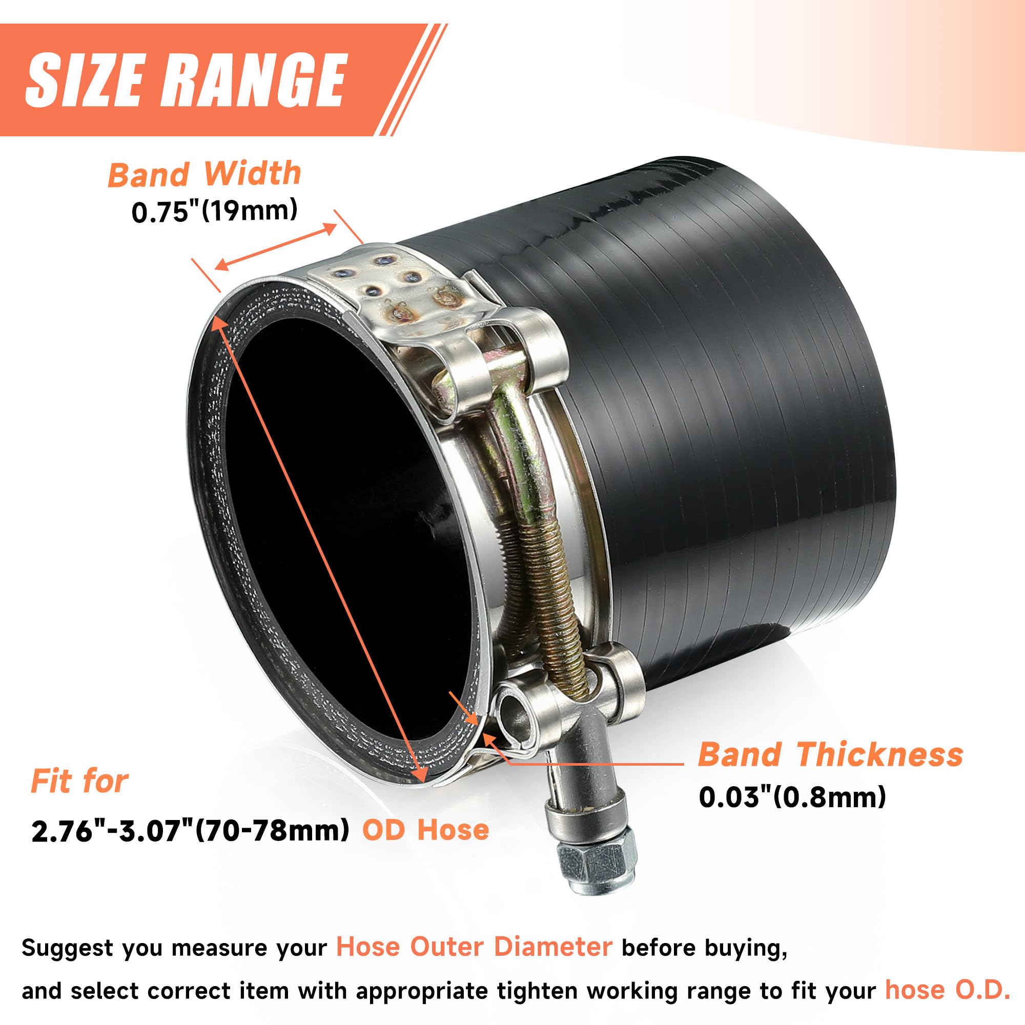 WYSIWYKA clamp edge flange closeup highlights burr-free edge preventing hose damage.