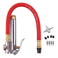 Wyynnsky bayonet style tire inflator gauge with red hose for fast readings