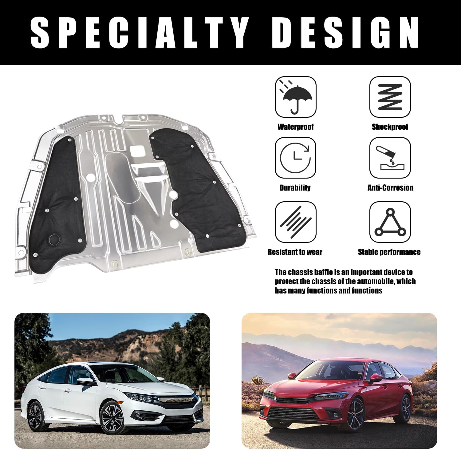 Wzrasmiles corrosion-resistant engine guard for Civic 2016-2021