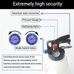 Wzyblixo bidirectional valve close-up, allows swift switch between extraction and dispensing.
