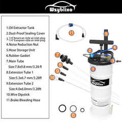 Extended suction hose enables thorough oil extraction with the Wzyblixo unit