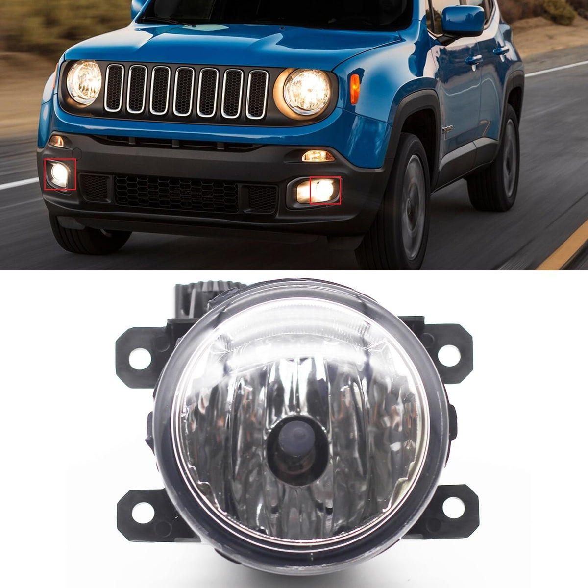 Wzytshun fog light front driver side for Jeep Renegade improves night visibility