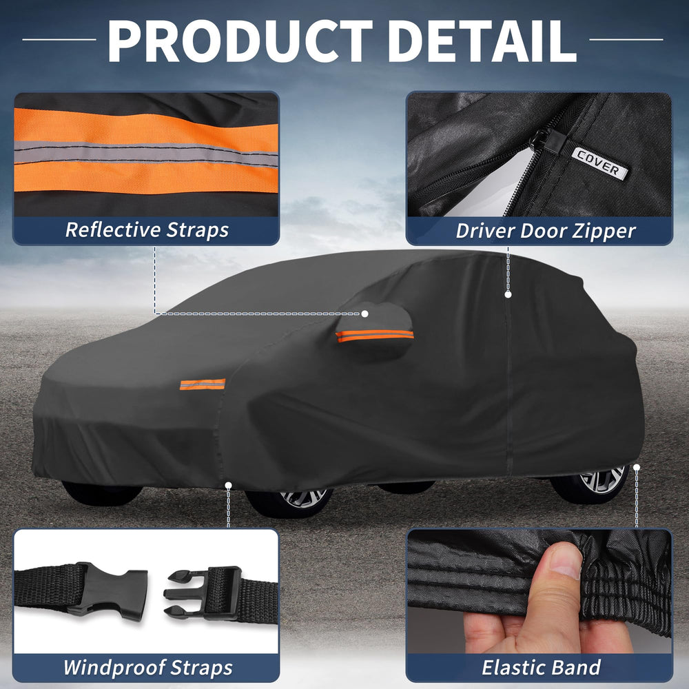 X AUTOHAUX 210D-PU material construction combines strength and weather resistance.
