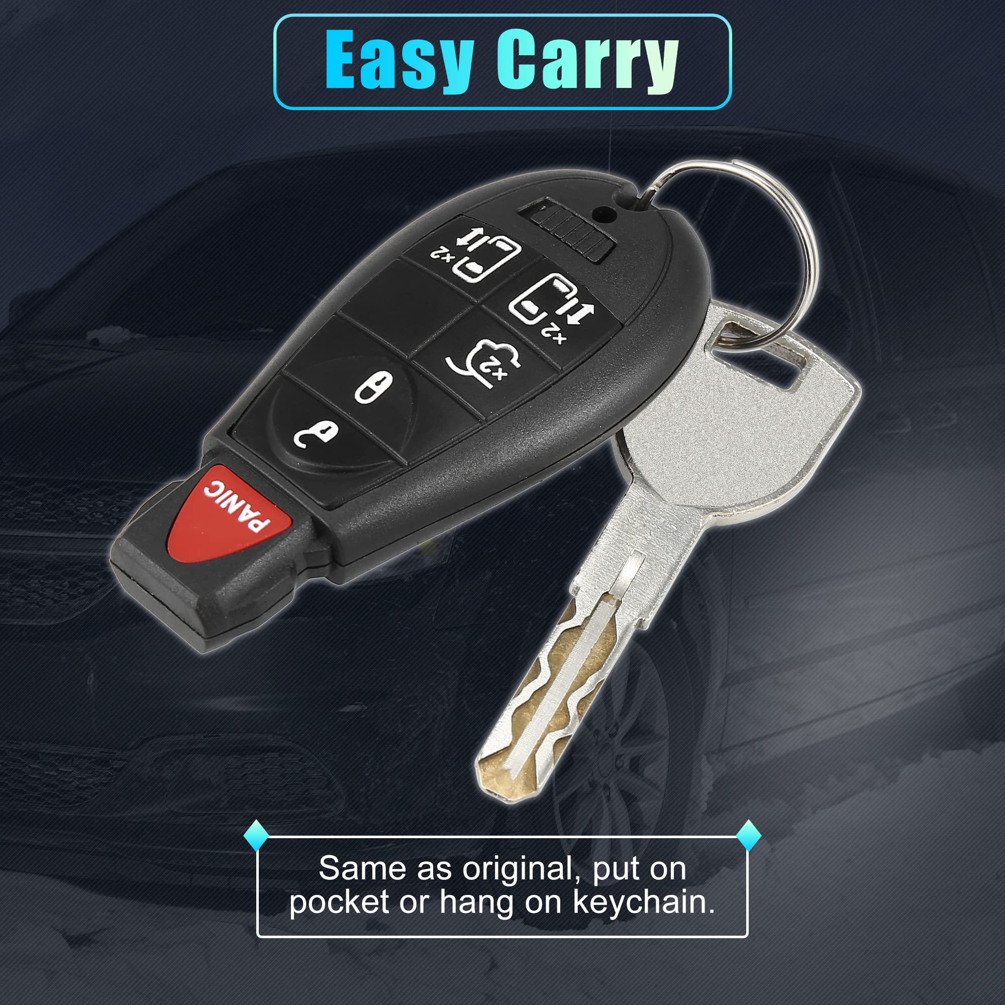 Compact 8.3x4 cm remote designed for easy pocket carry during daily use.