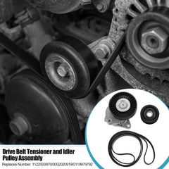 X AUTOHAUX belt drive system component shown for Mercedes compatibility.