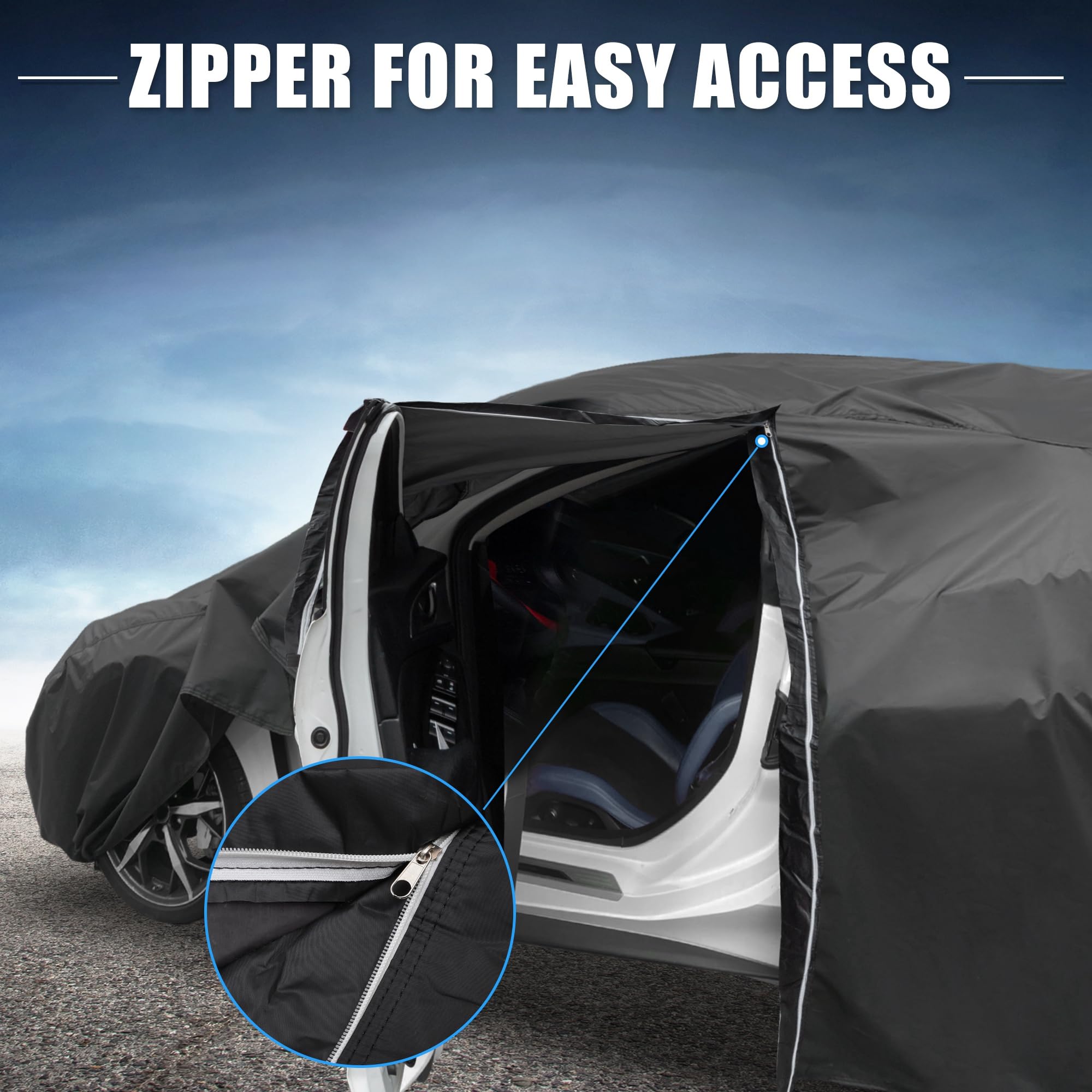 X AUTOHAUX Camry cover material 210D-PU offers durable outdoor performance.