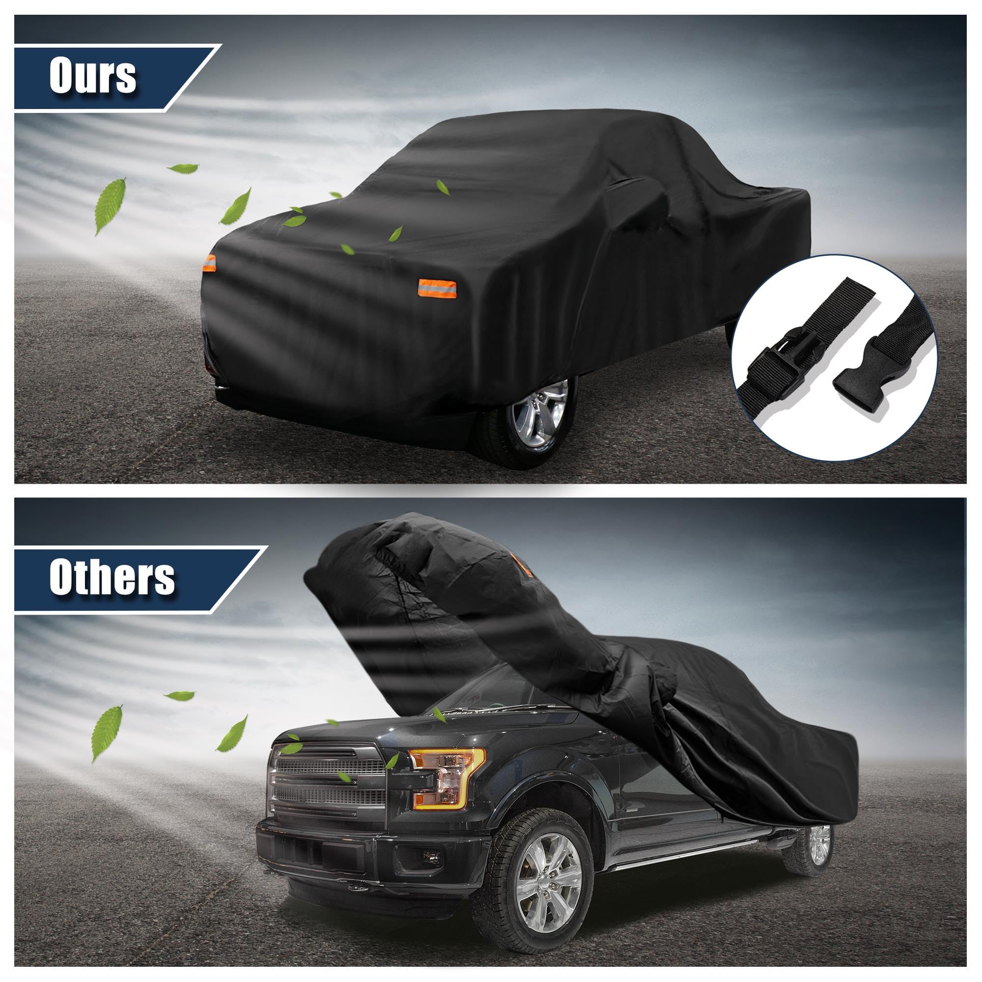 Driver door zipper access on the X AUTOHAUX cover enables quick entry.