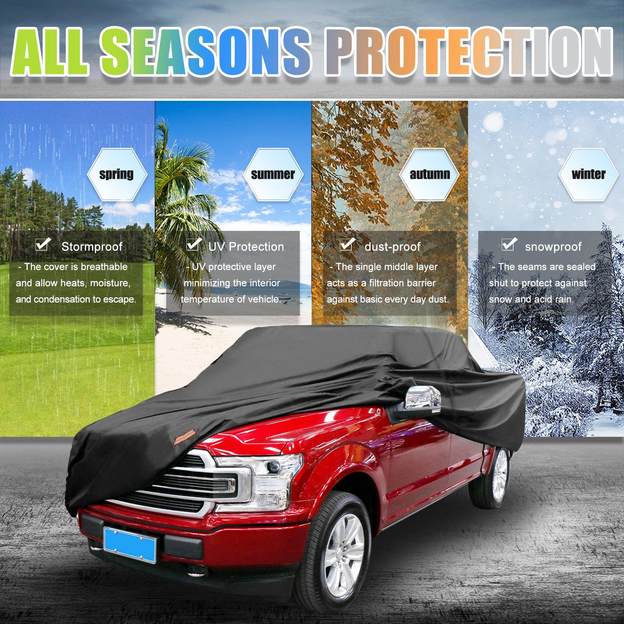 X AUTOHAUX weatherproof cover guards against sun and weather for daily use.