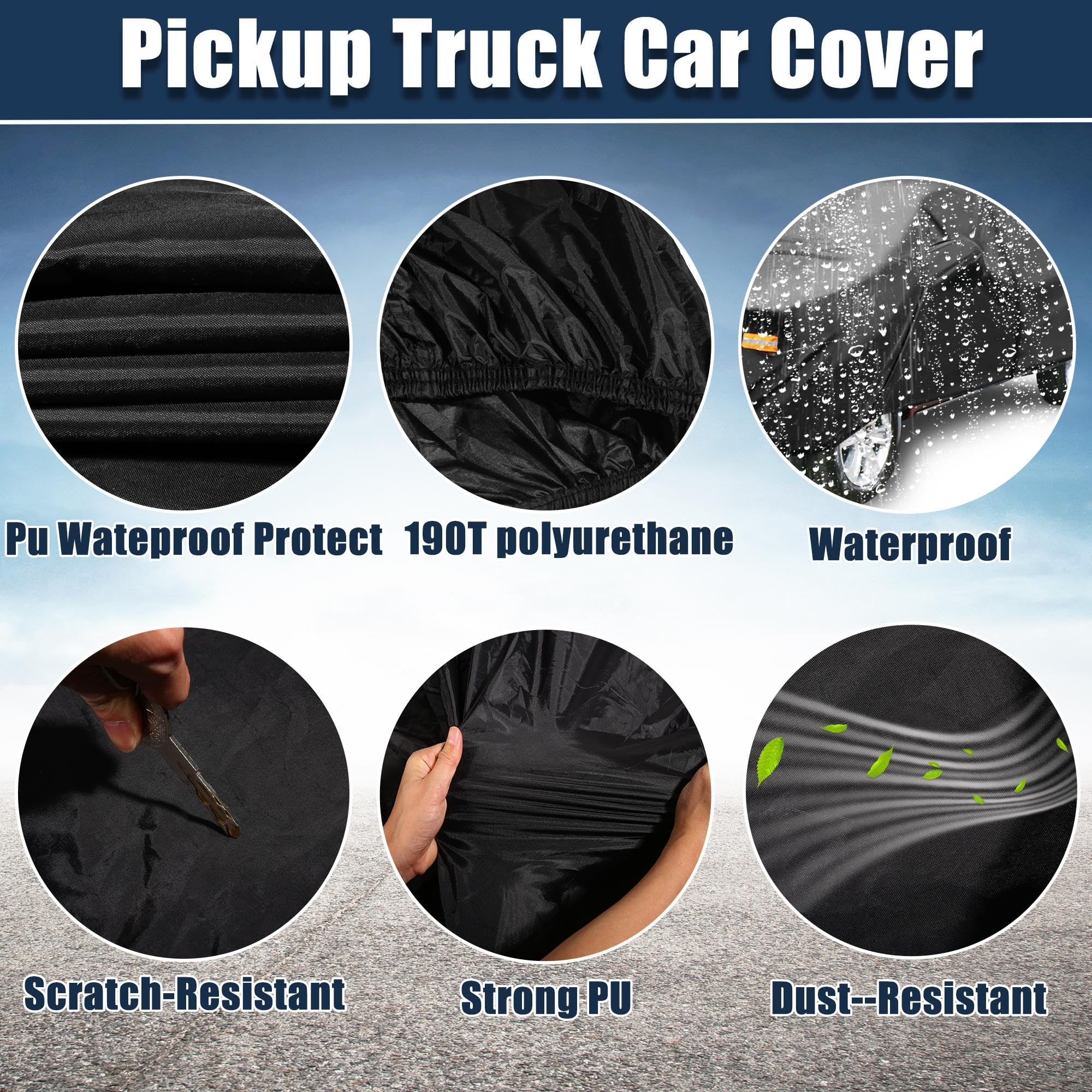 Windproof straps and elastic hem keep the cover secure in strong winds.