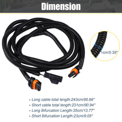 X AUTOHAUX fog-light harness connection close-up shows durable connectors.