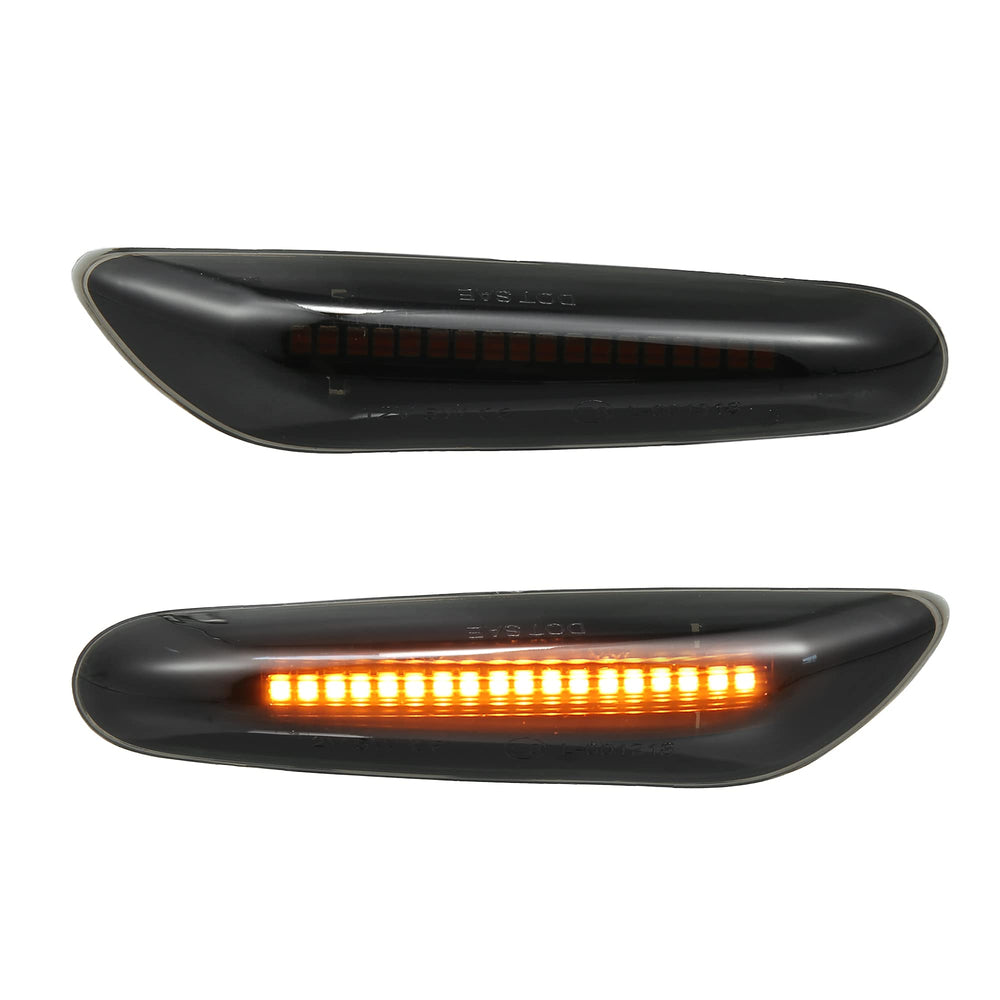 X AUTOHAUX BMW full LED side turn signal front view with amber lighting enhances visibility