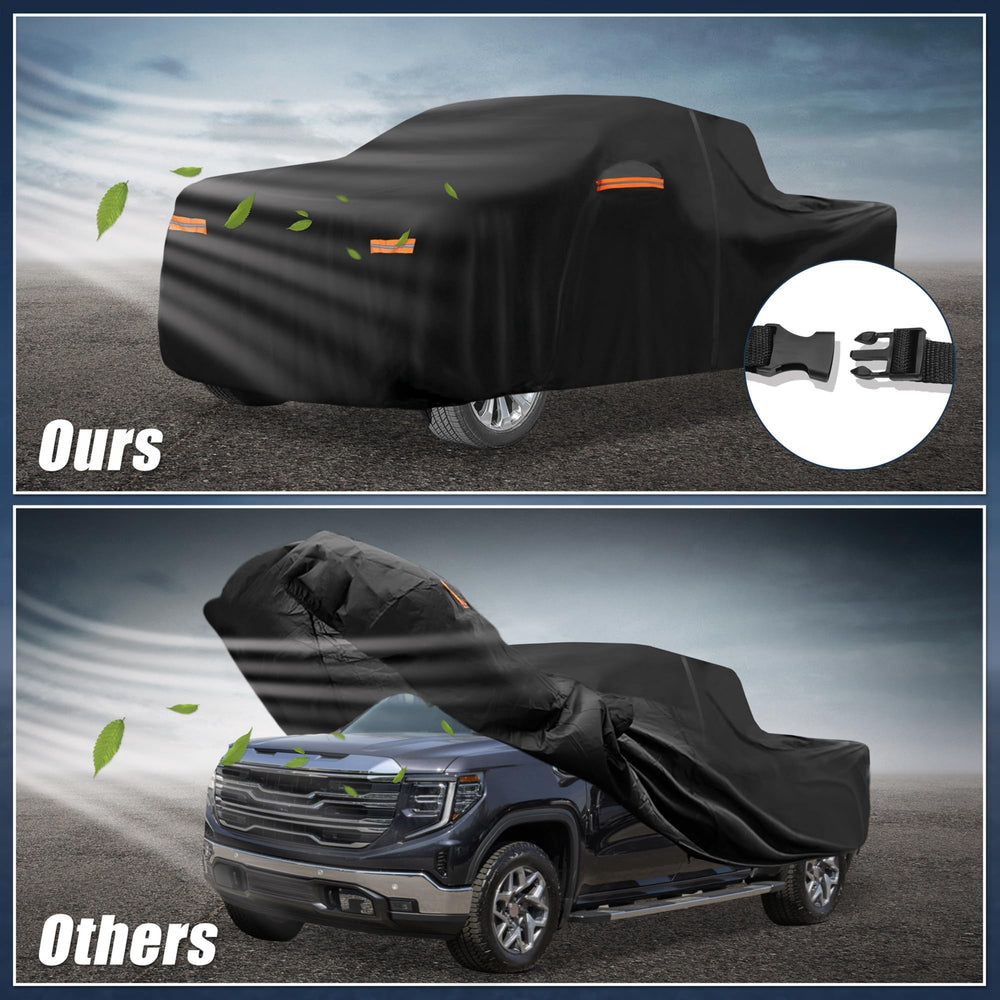X AUTOHAUX windproof straps keep GMC Sierra cover secure in wind
