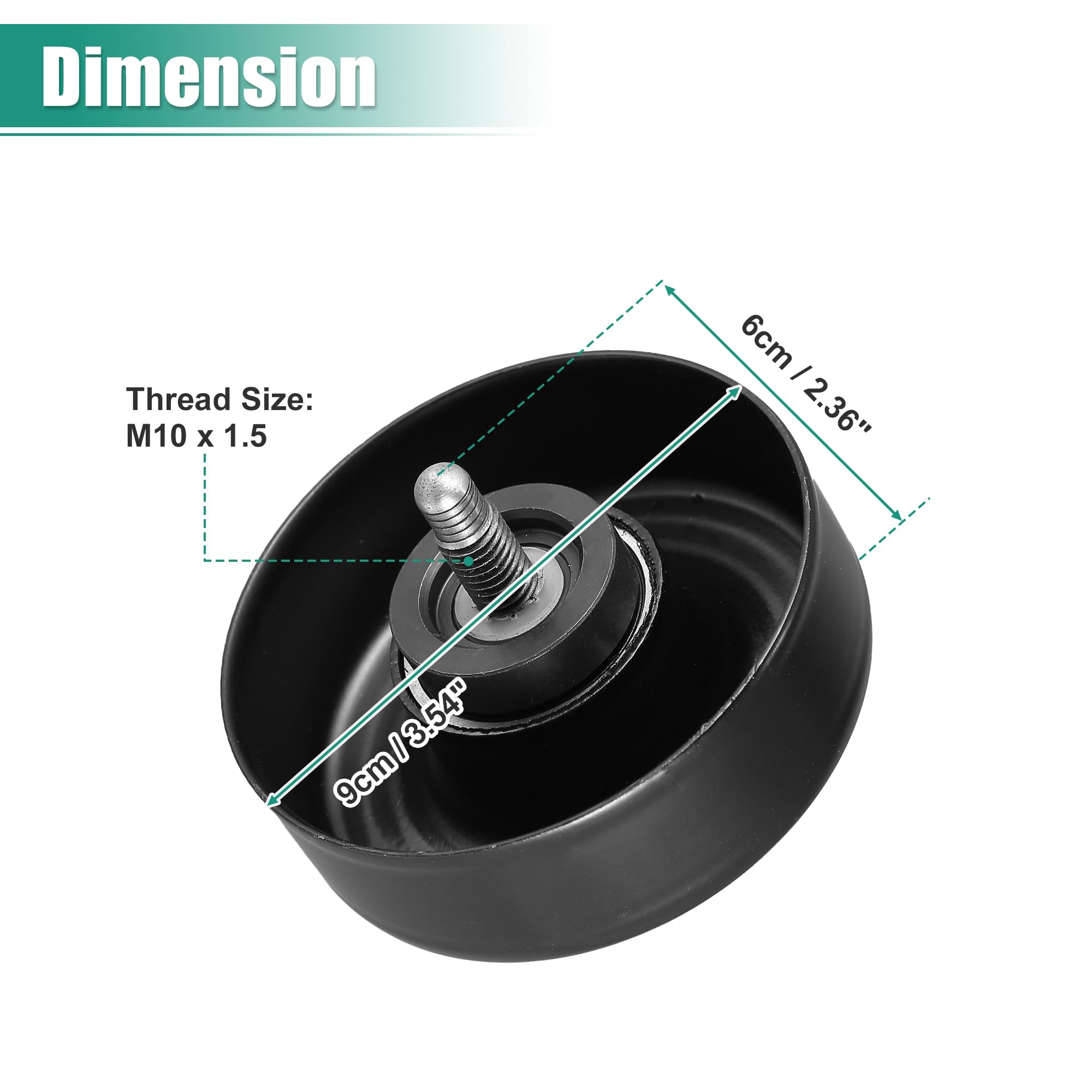 Black steel body of X AUTOHAUX idler pulley emphasizes durability