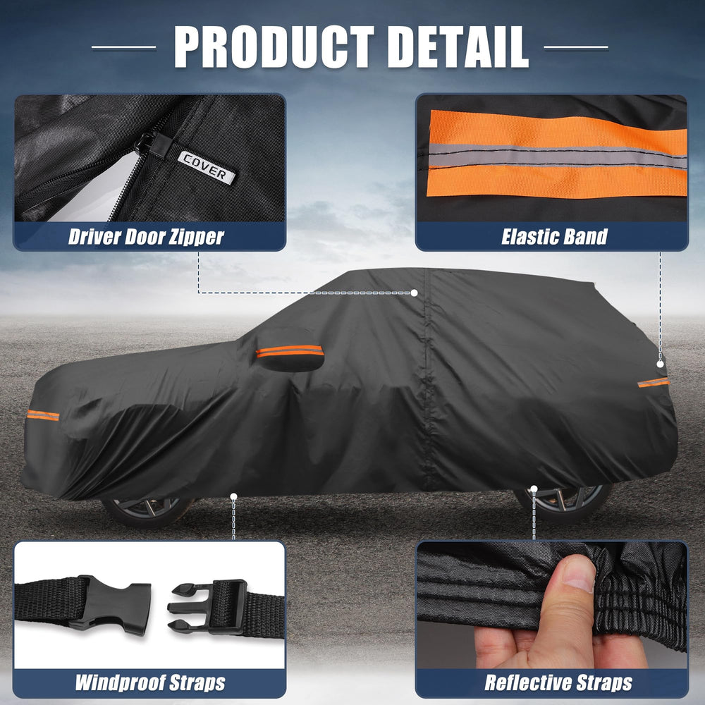 X AUTOHAUX car cover with driver door zipper offers easy access.