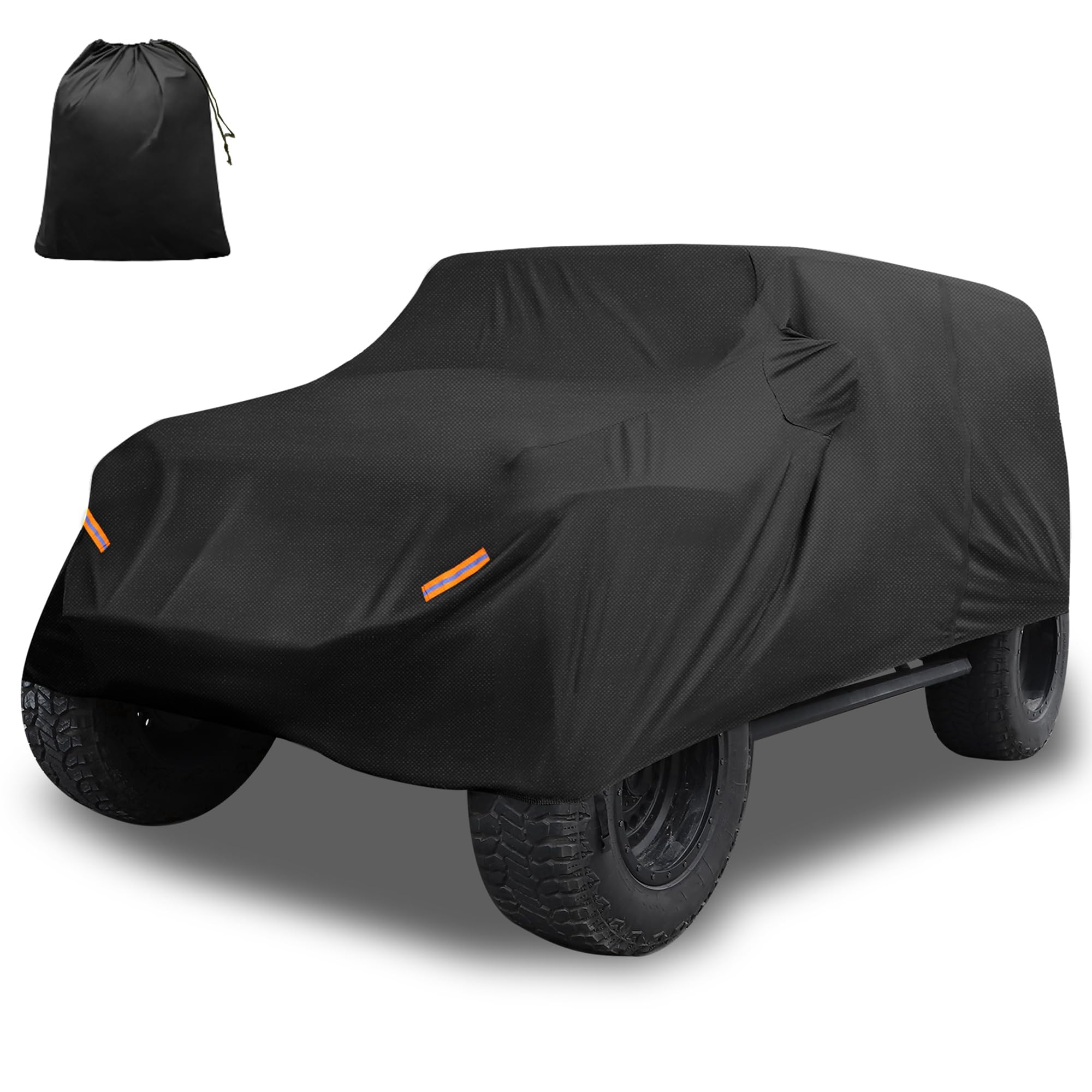 X AUTOHAUX Jeep Wrangler cover front view, durable all-weather protection.