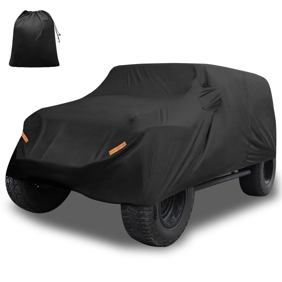 X AUTOHAUX Jeep Wrangler cover front view, durable all-weather protection.