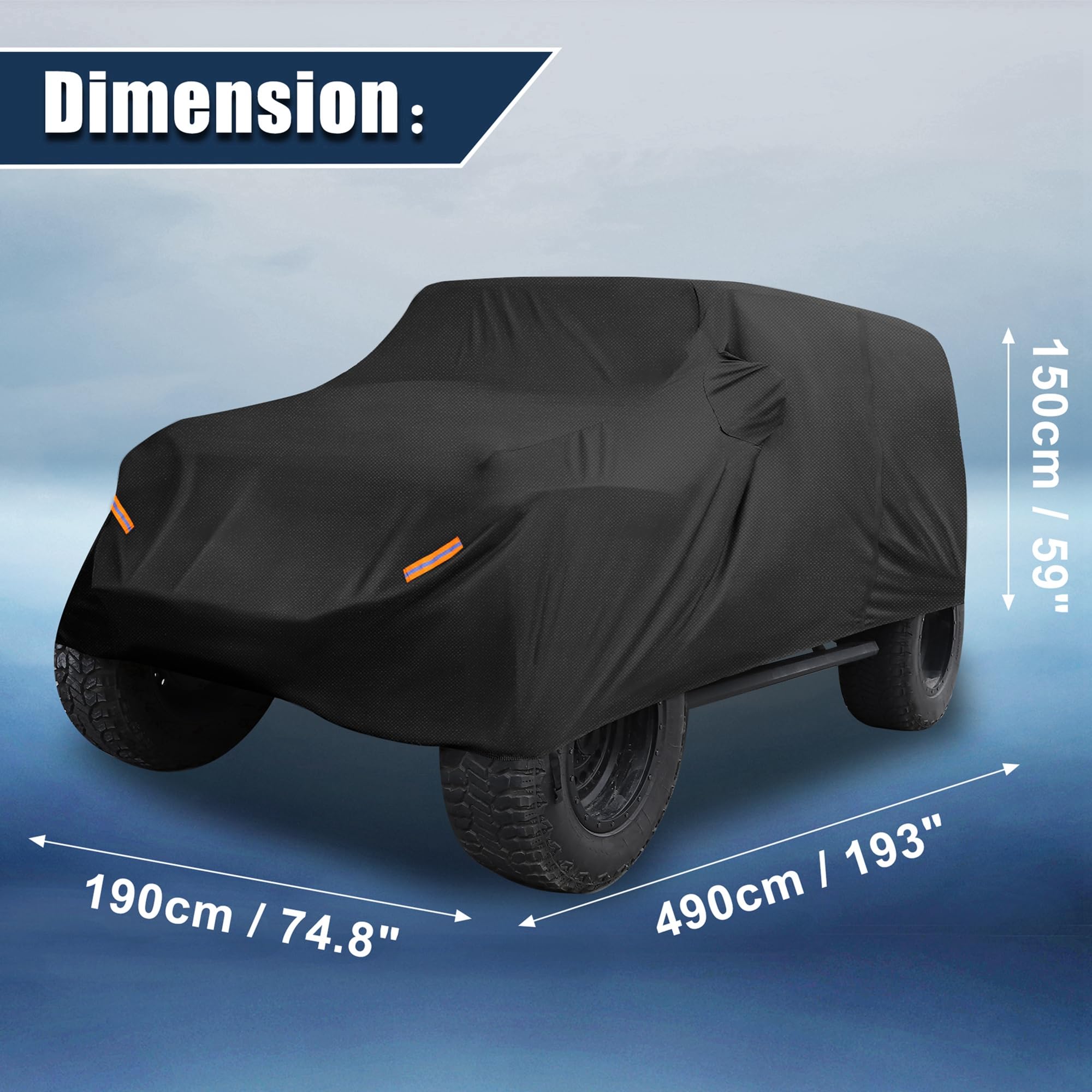X AUTOHAUX Jeep Wrangler cover packaging and waterproof bag included.