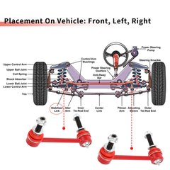 X AUTOHAUX front end link close-up shows durable ball joints and seals