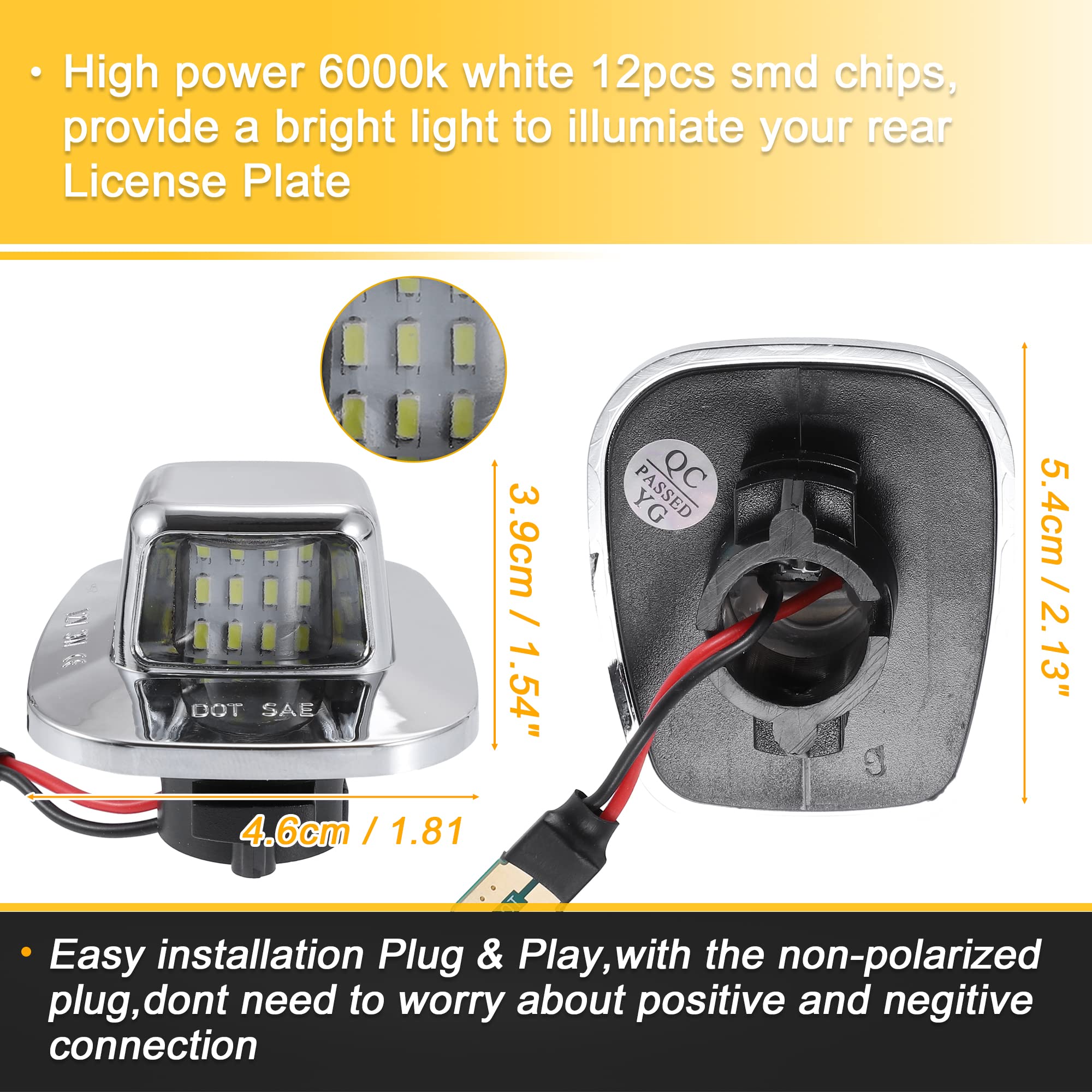 X AUTOHAUX long-life license plate light enhances nighttime visibility