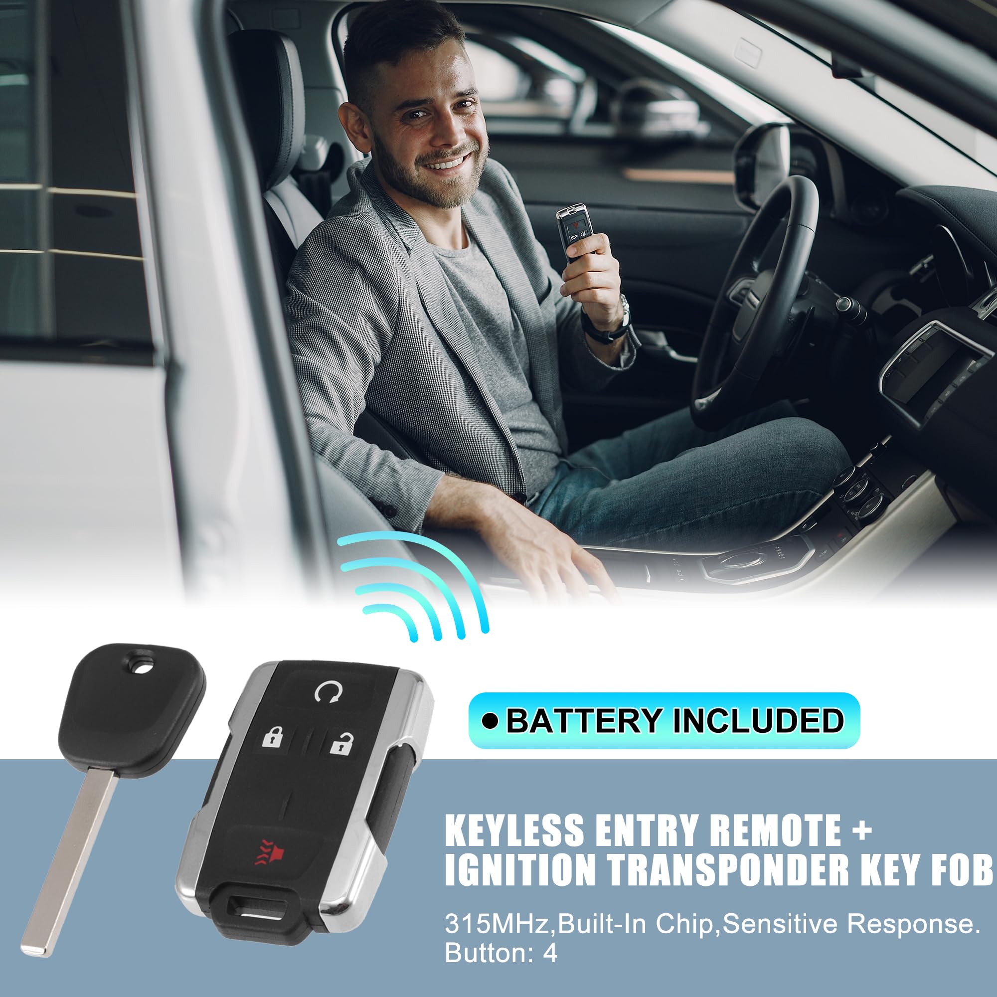 X AUTOHAUX remote back cover and battery access for easy swap