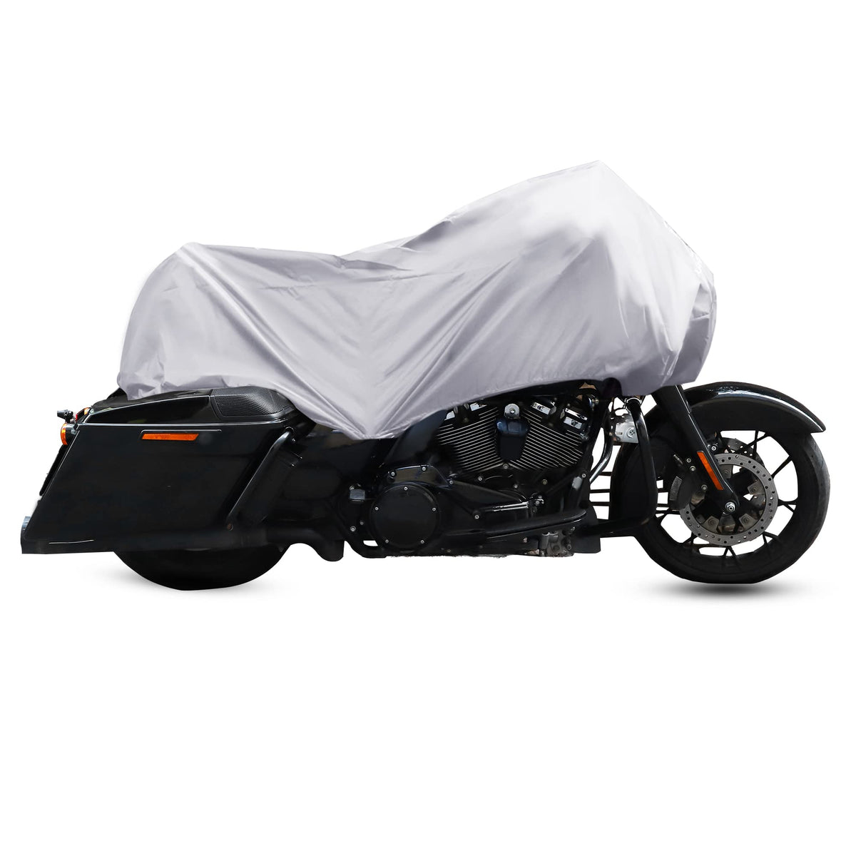 X AUTOHAUX XL half cover protects a motorcycle outdoors from rain and dust