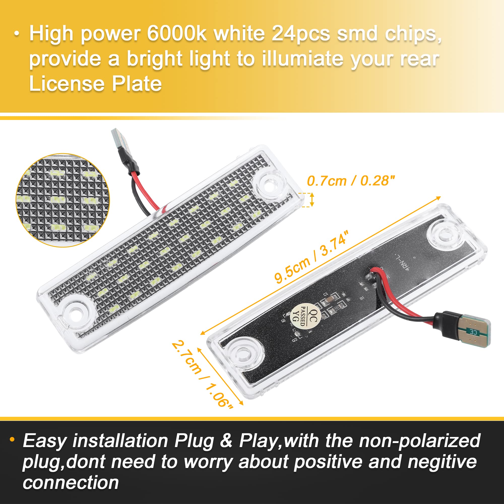 Package includes screws for secure license plate light installation.