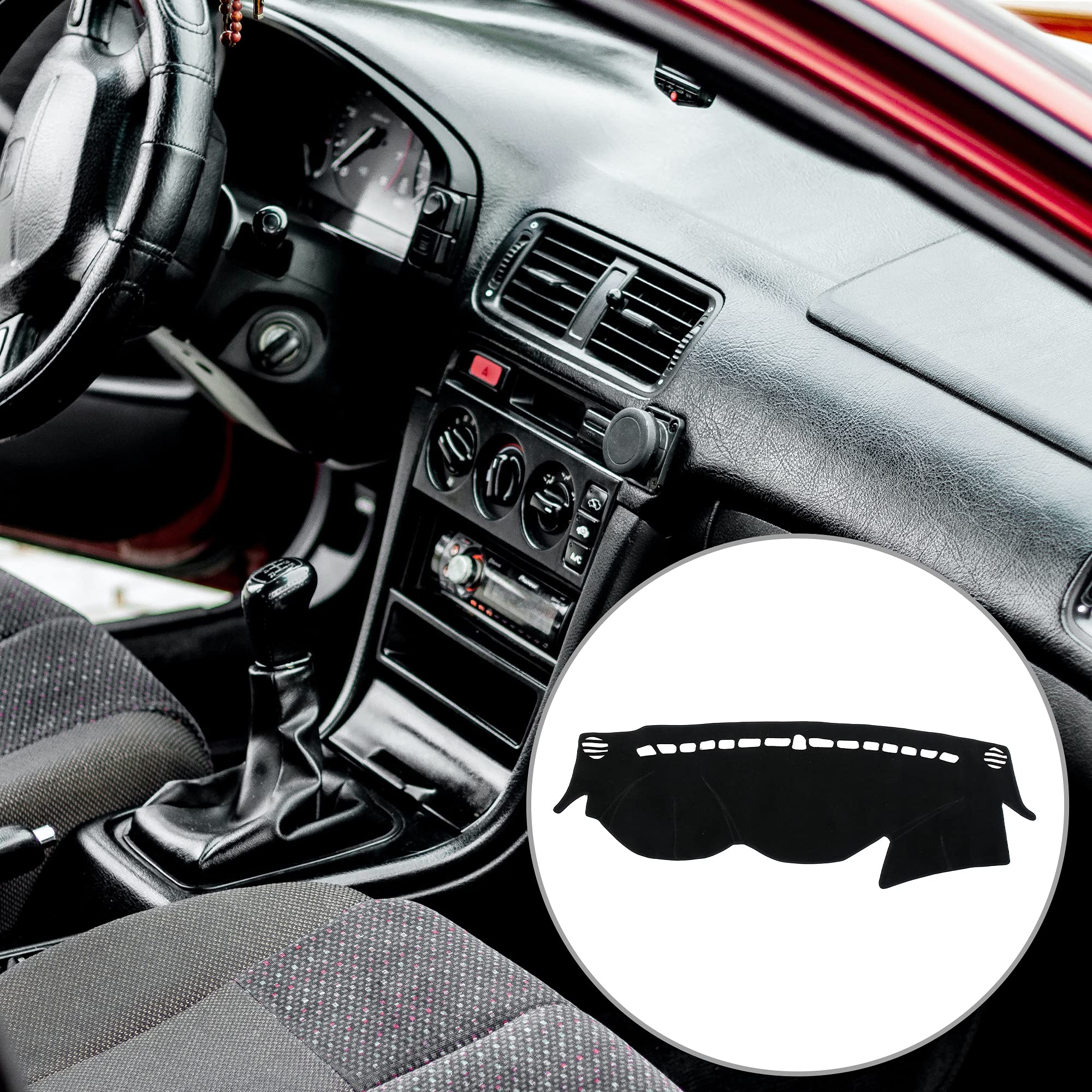X AUTOHAUX polyester fabric close-up showing soft, breathable dash guard.