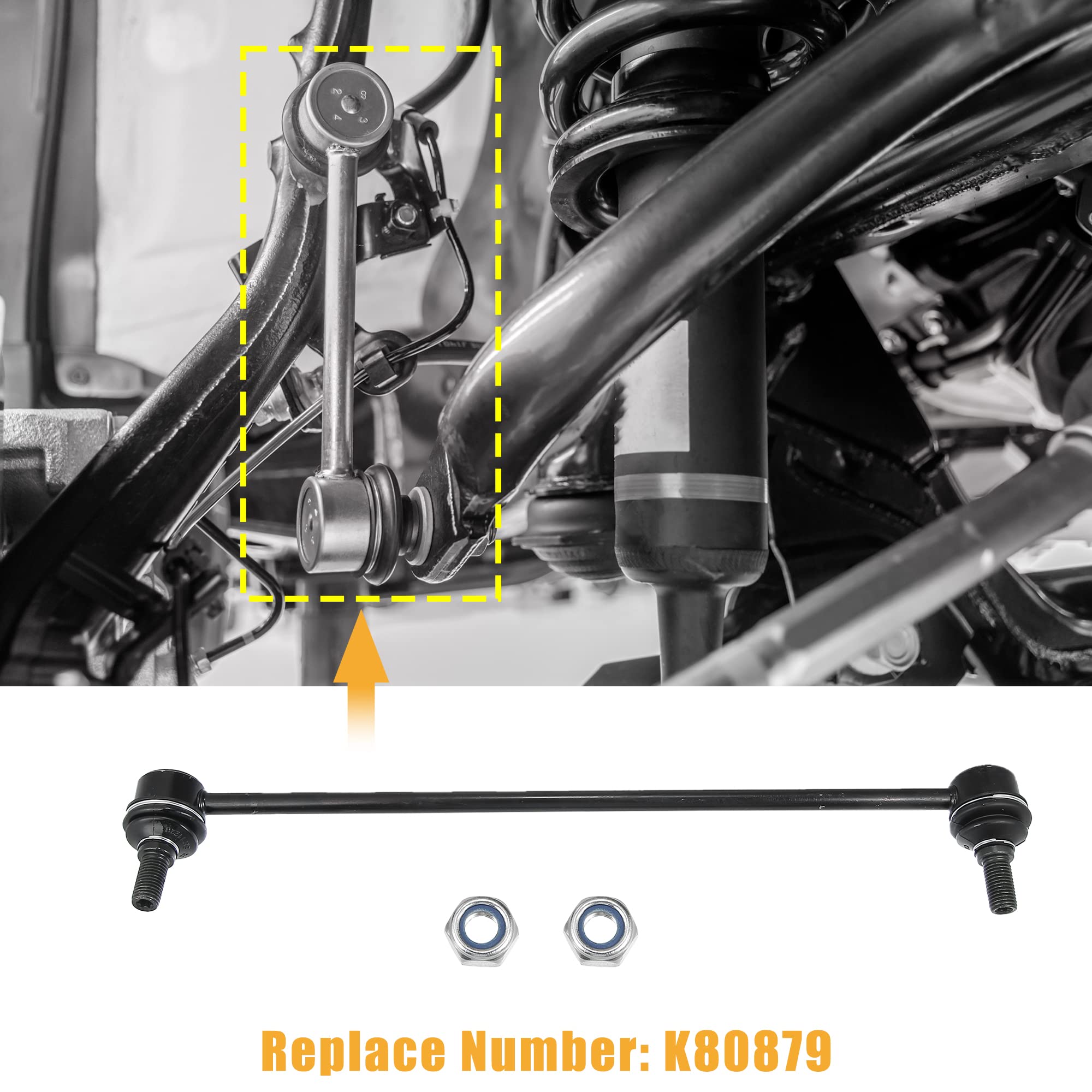 X AutoHaux 4882052030 front stabilizer end link close-up view on mount