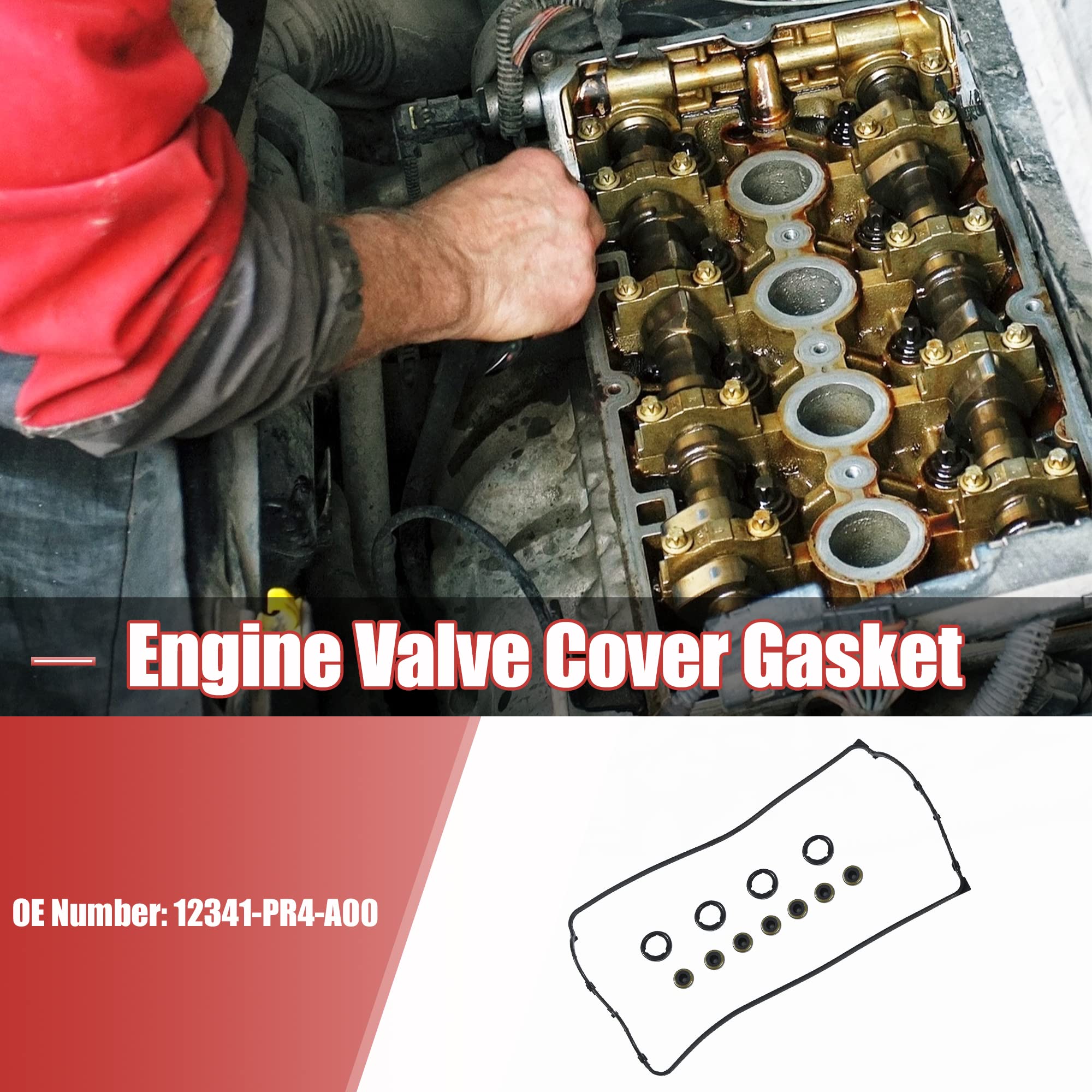 X AUTOHAUX valve cover gasket for Integra 1.8L demonstrates snug rubber seal.
